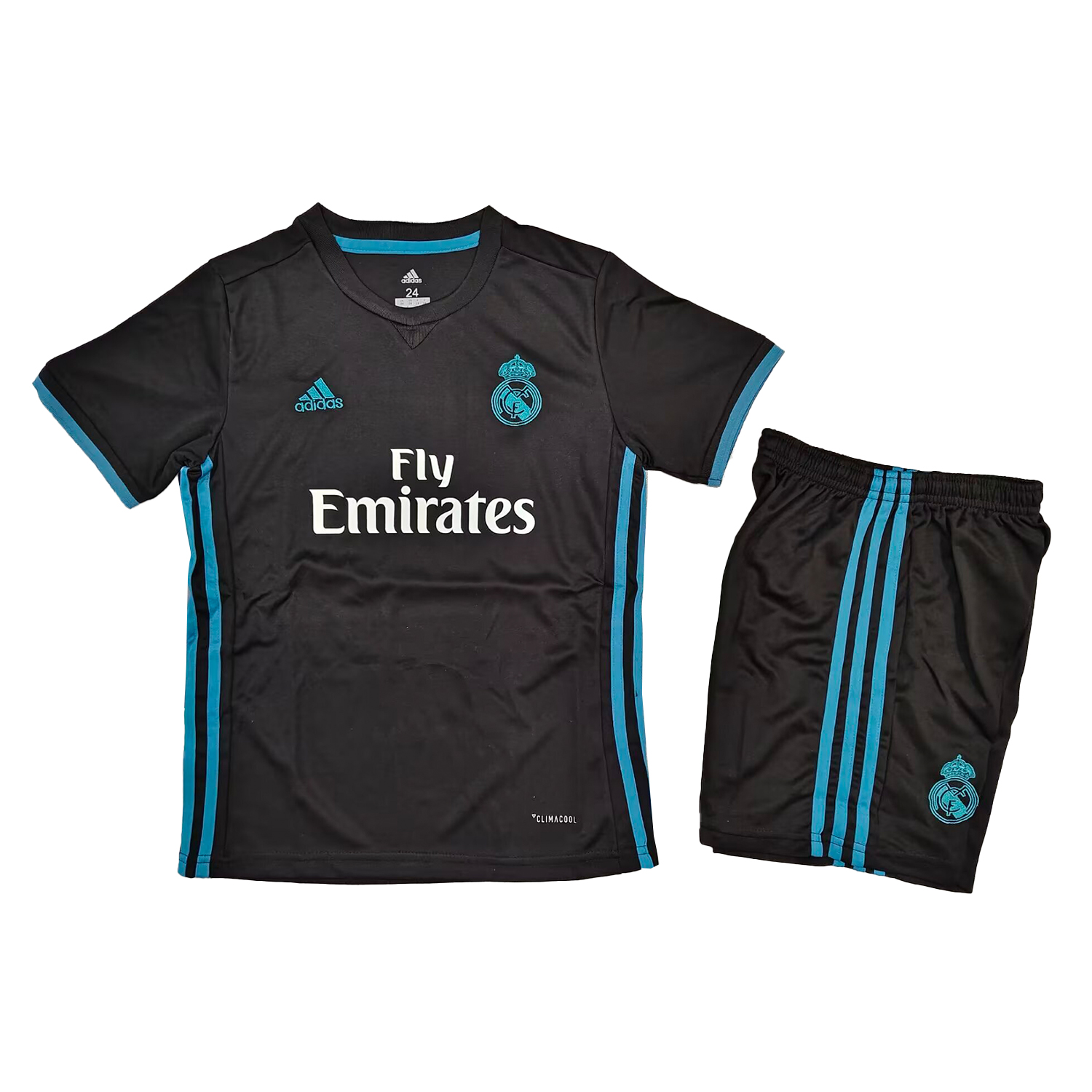 AlphaJersey-Retro Real Madrid 2017-18 Away Black Kids Kit
