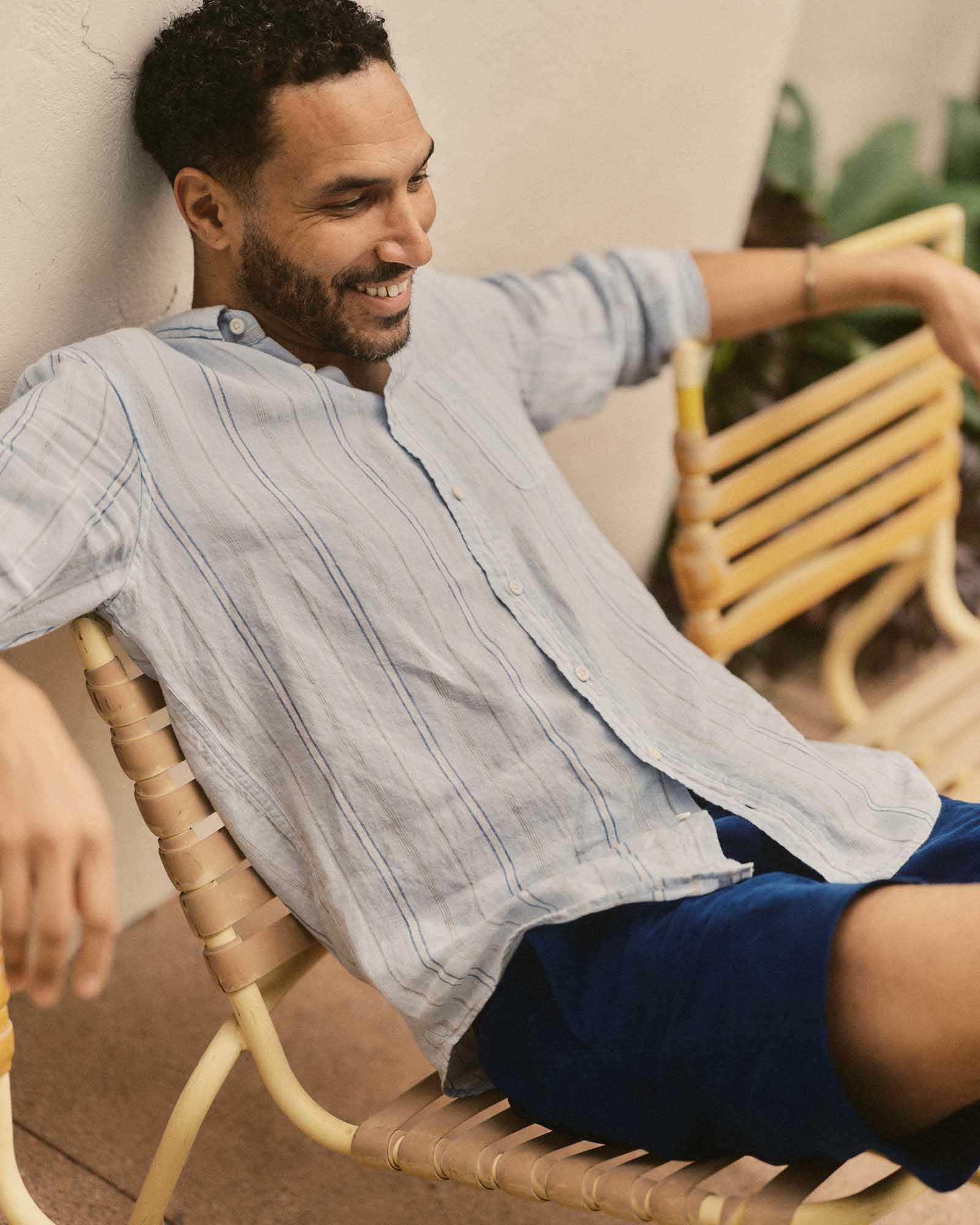 The Jack in Blue Sky Stripe Linen | Modern Menswear by yycbvcnbmmnbm