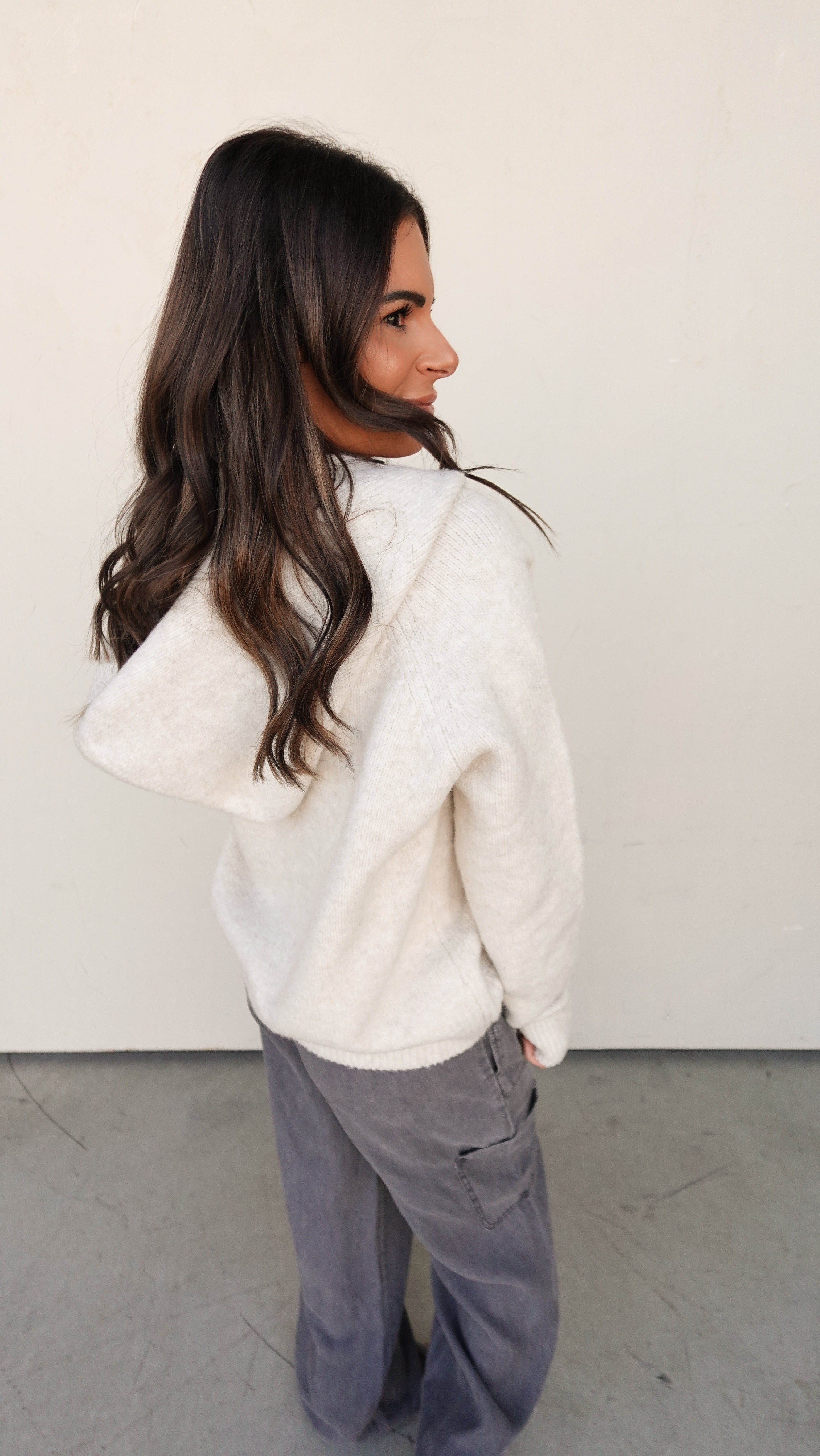 Oatmeal Hooded Cardigan | Elegant Women's Fashion by coolavocek