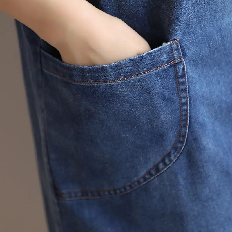Oversize Fashion Street Skirt 2023 Denim Belt Skirt Women Autumn Sun Skirt Casual Solid High Waist Women's Long Skirt