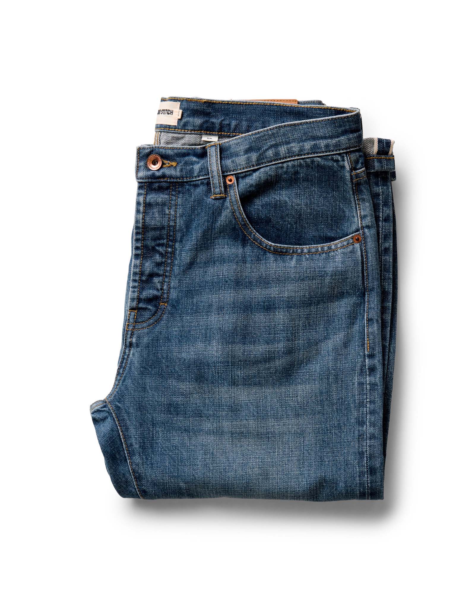 The Slim Jean in Mid Wash Organic Selvedge | Modern Menswear by yycbvcnbmmnbm