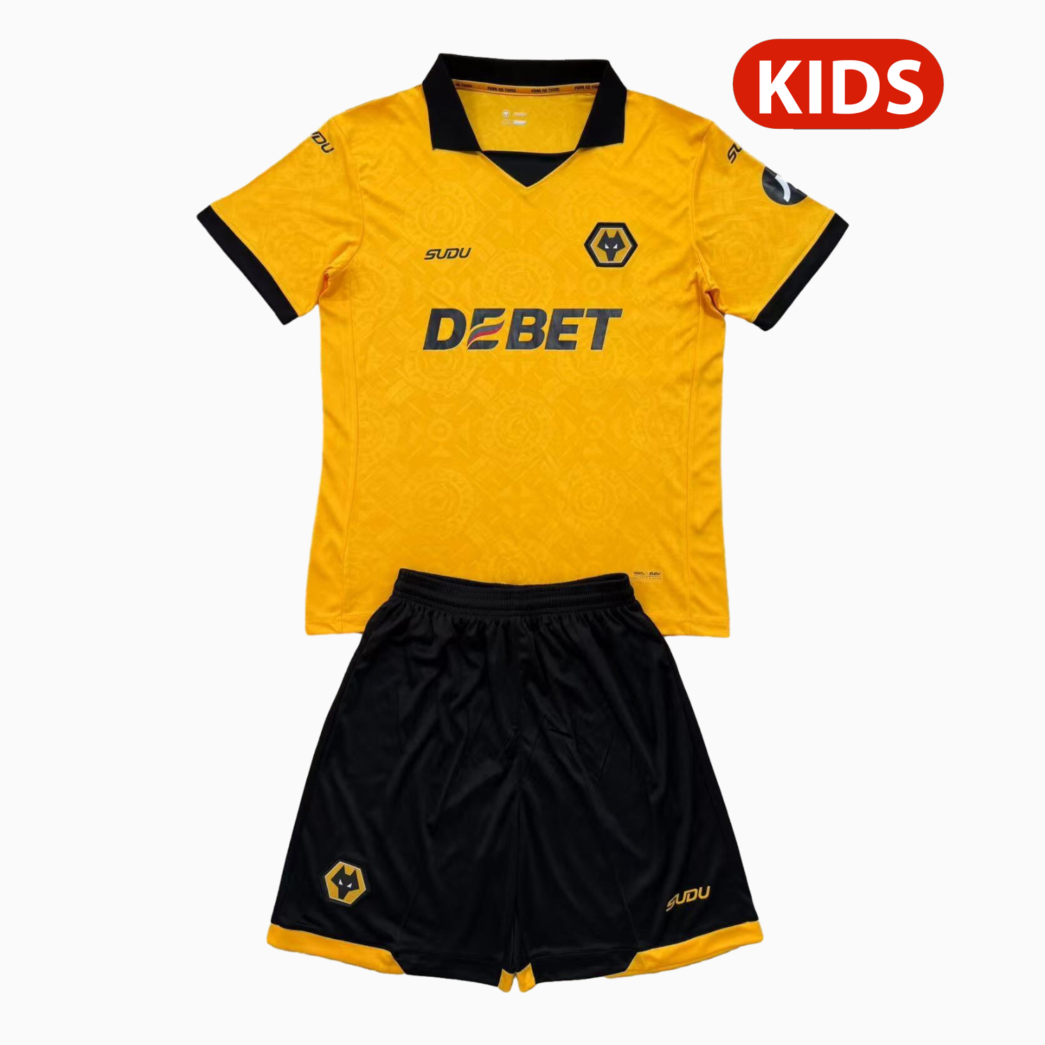 AlphaJersey-Wolverhampton Wanderers Wolves 25-26 Home Kids Kit