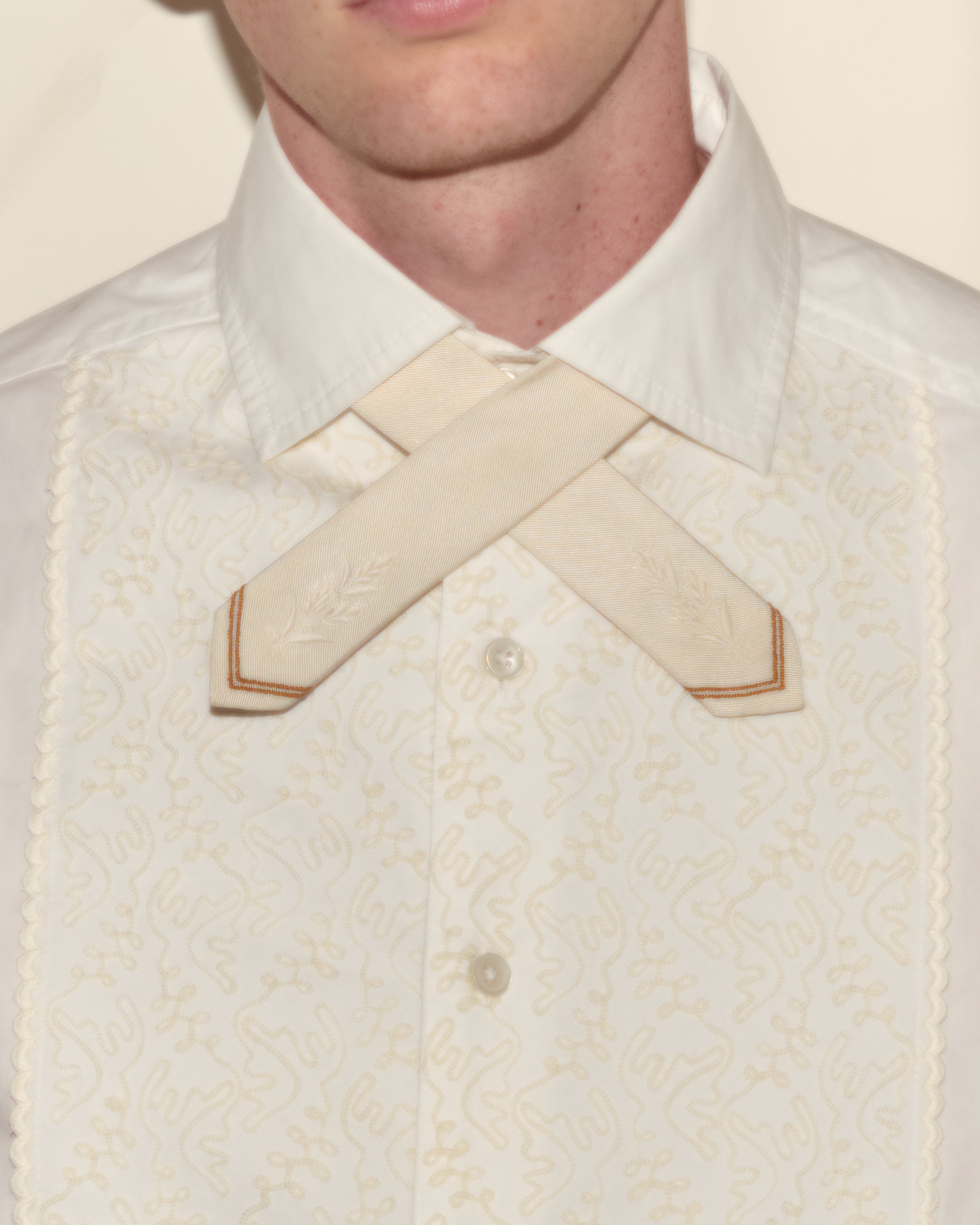Meadow Cross Tie - Cream | Modern Menswear by yycbvcnbmmnbm