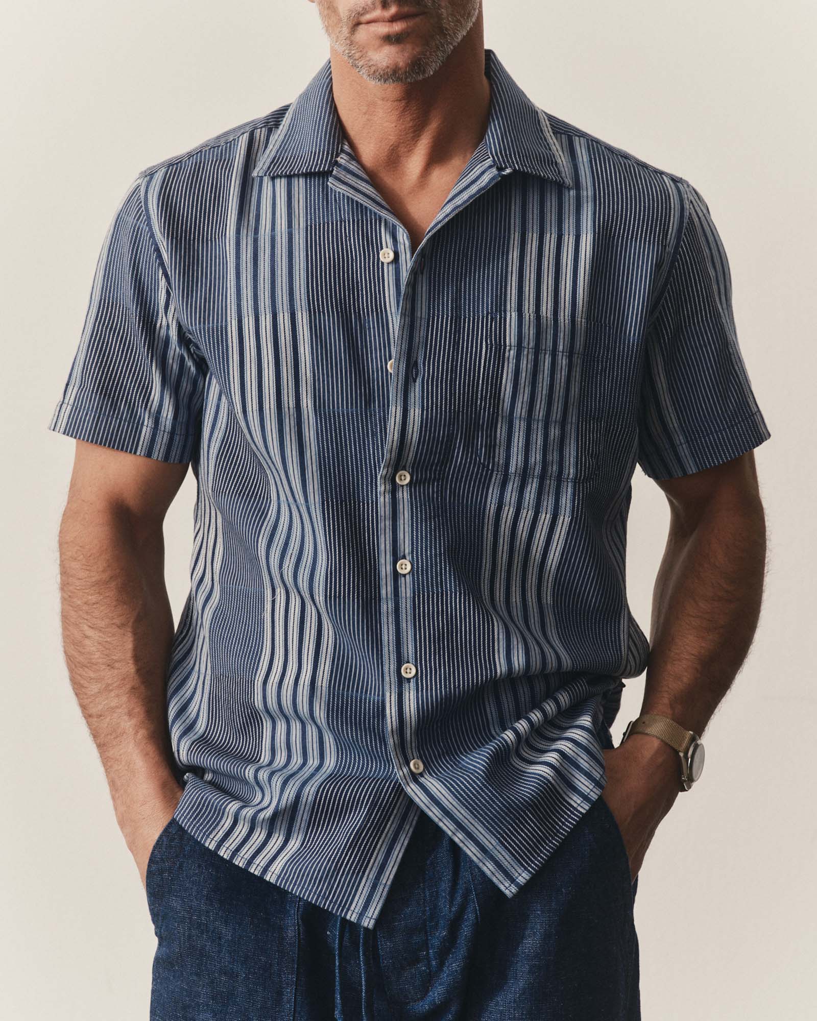 The Hawthorne Shirt in Indigo Patchwork | Modern Menswear by yycbvcnbmmnbm