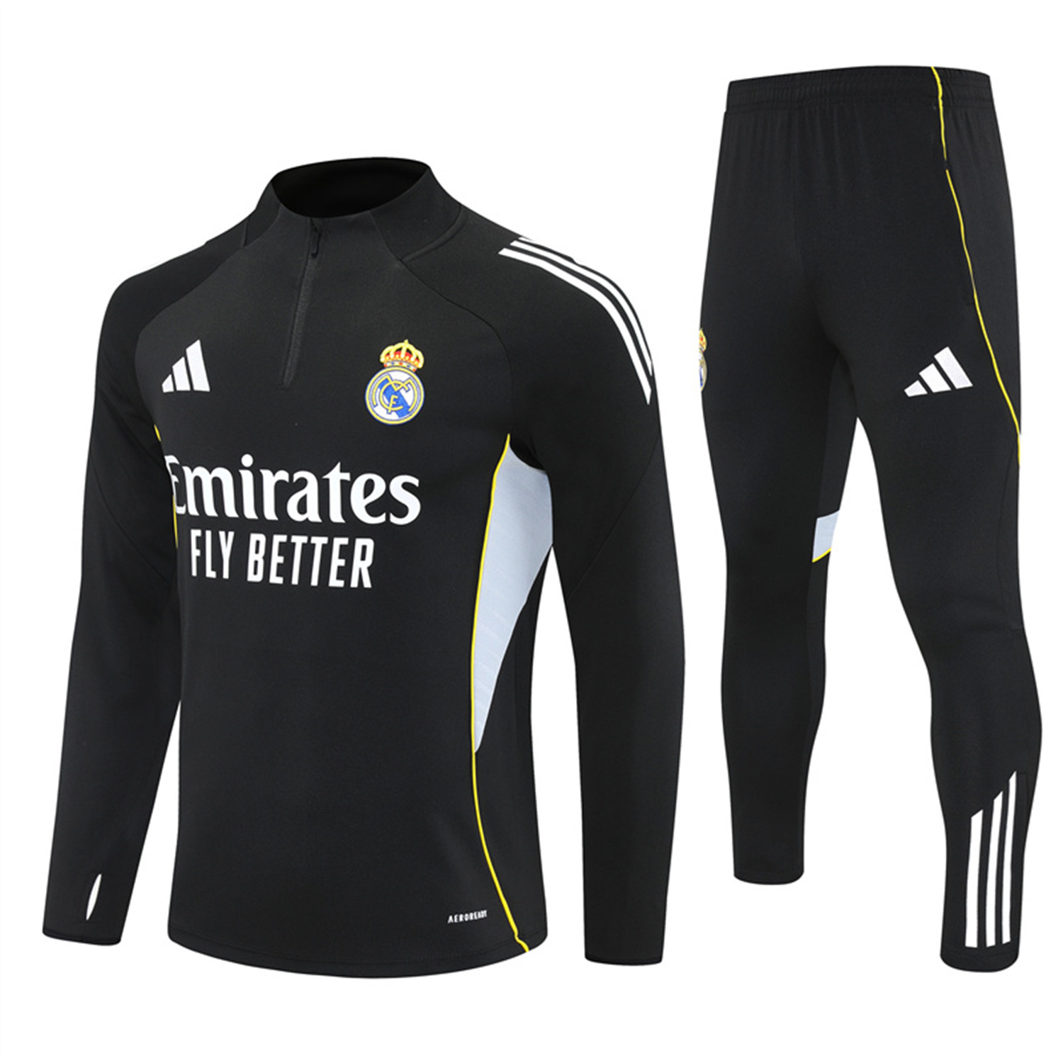 AlphaJersey-Real Madrid 25-26 Long Sleeves Training Set - Black Top & Black Pants