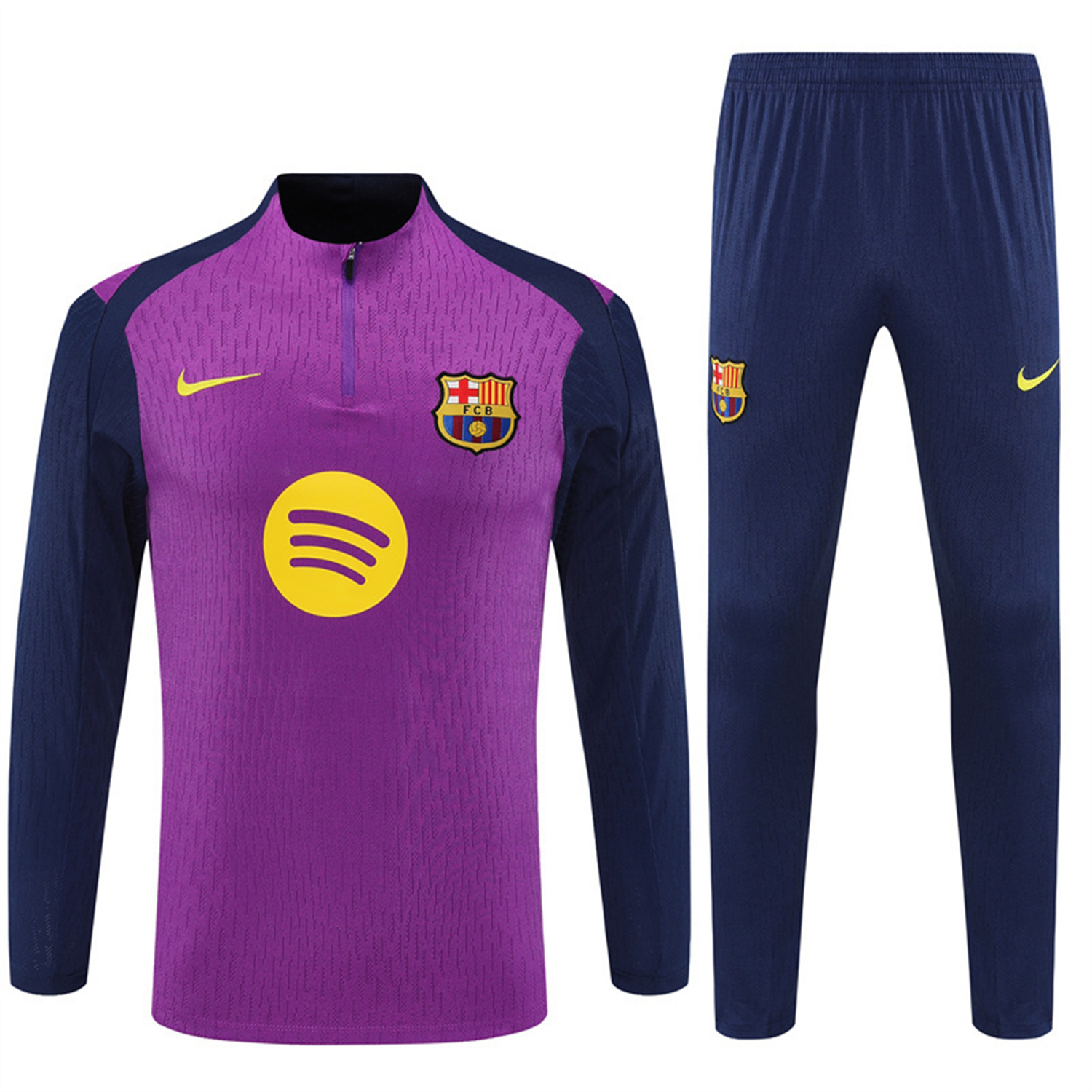 AlphaJersey-Barcelona 25-26 Long Sleeve Training Set - Purple Top & Deep Blue Pants