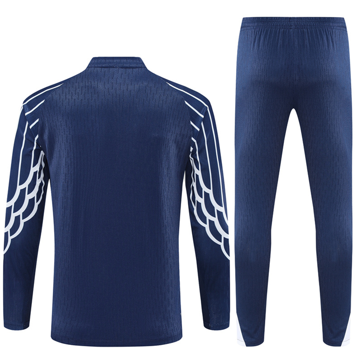 AlphaJersey-Paris Saint-Germain PSG 25-26 Long Sleeve Training Set - JD White Wing Royal Blue Top and Pants