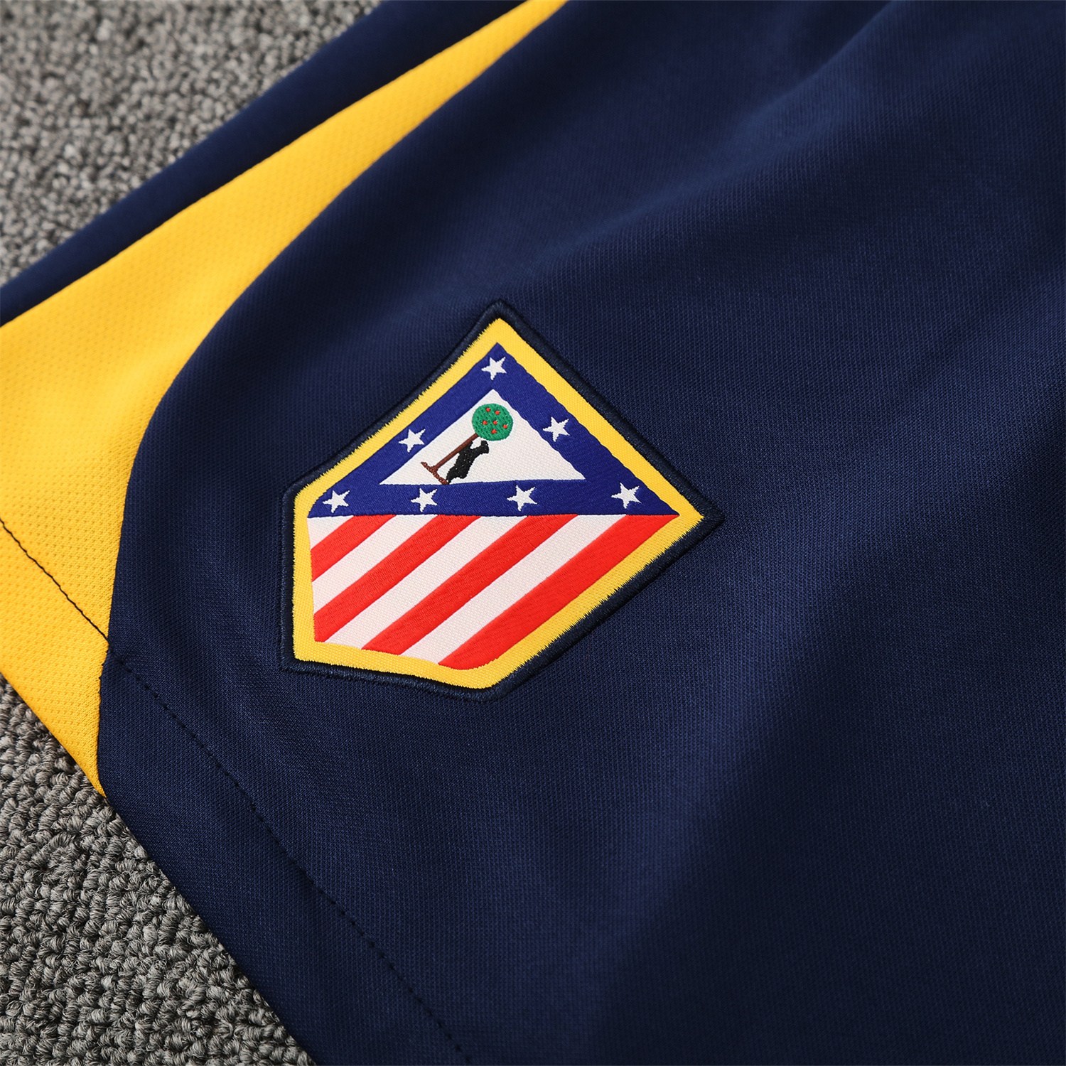 AlphaJersey-Atletico Madrid Short-Sleeve Training Set - Blue Yellow Top & Blue Shorts