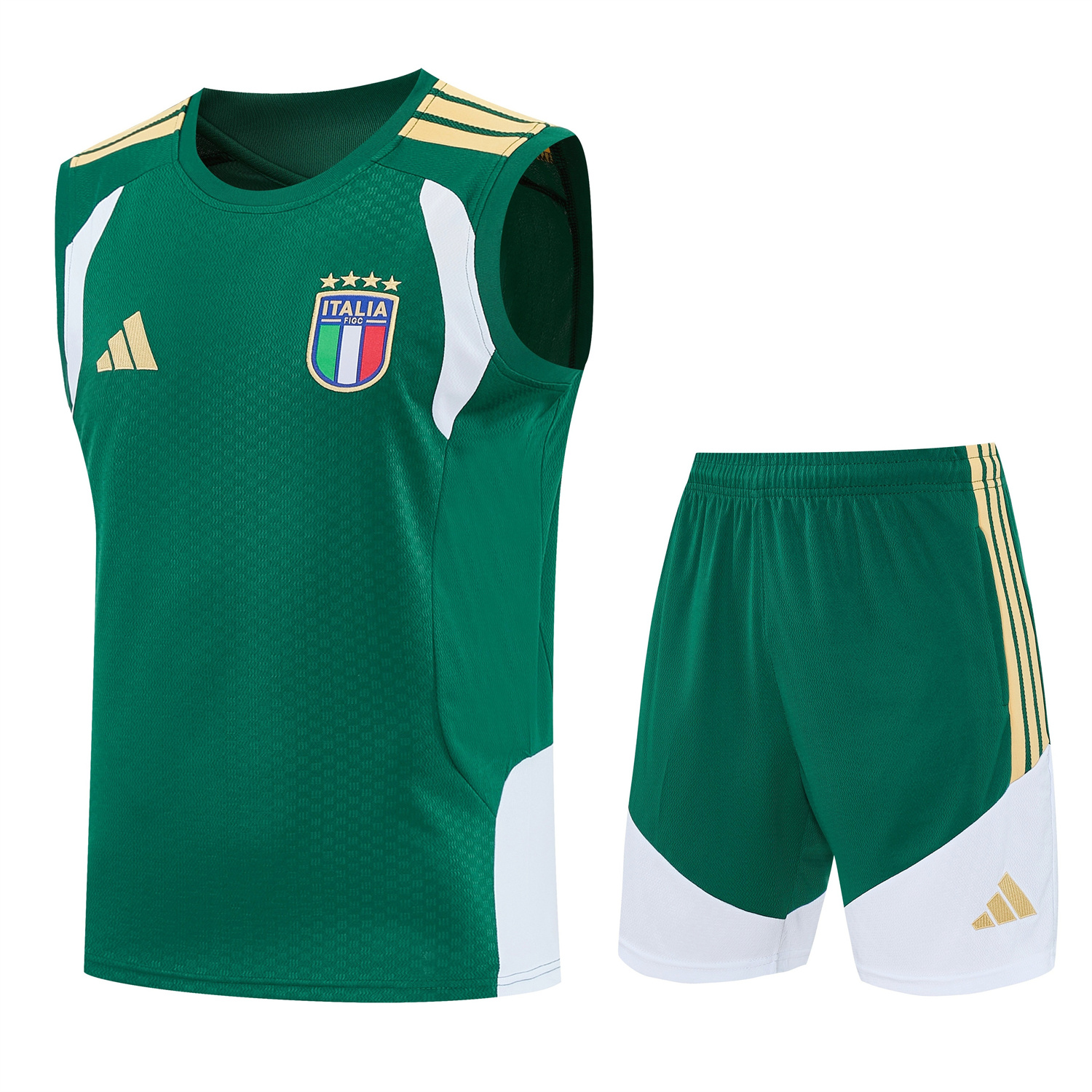 AlphaJersey-Italy 2026 Vest Training Set - Green Vest and Shorts
