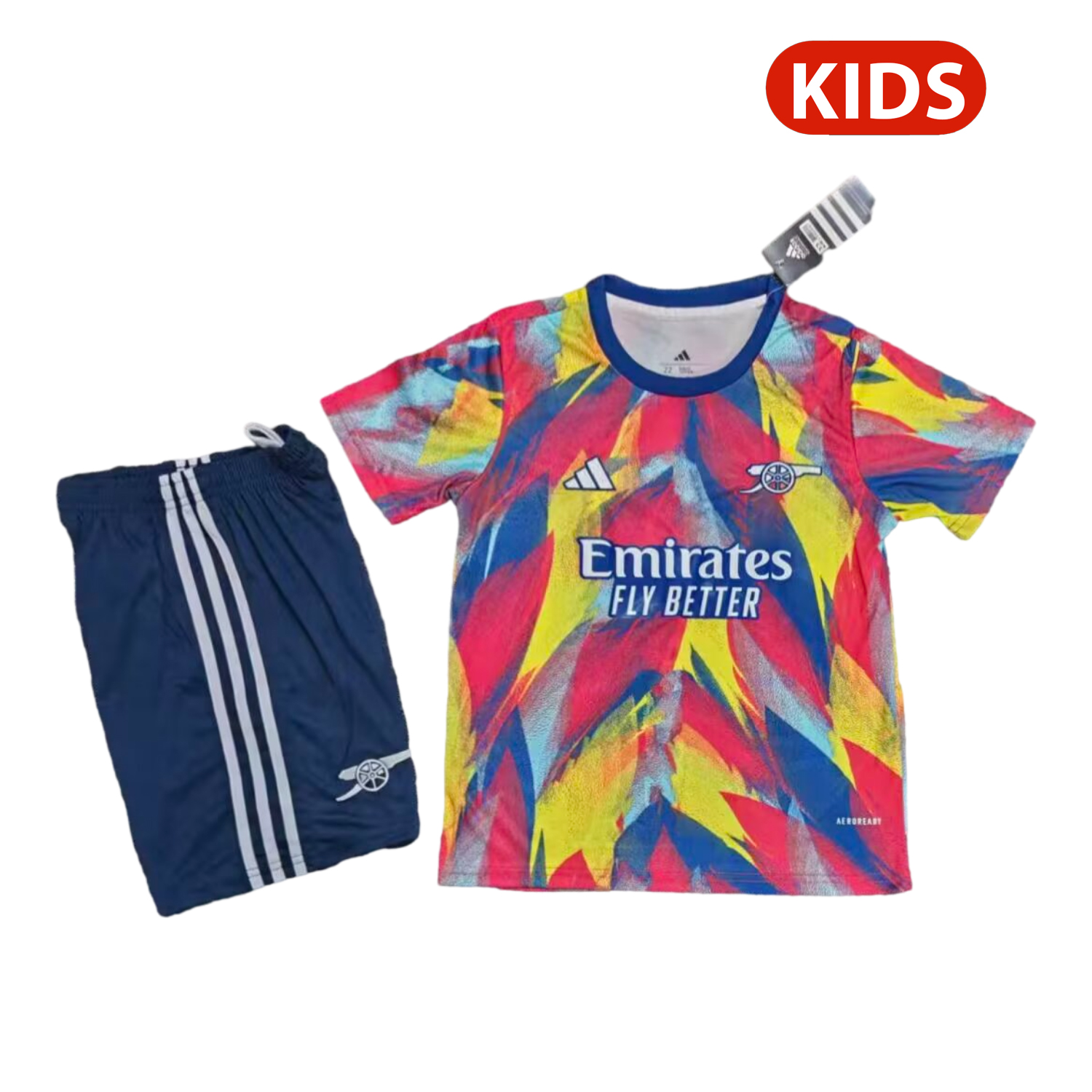 AlphaJersey-Arsenal 25-26 Colorful Pre-Match Training Kids Kit