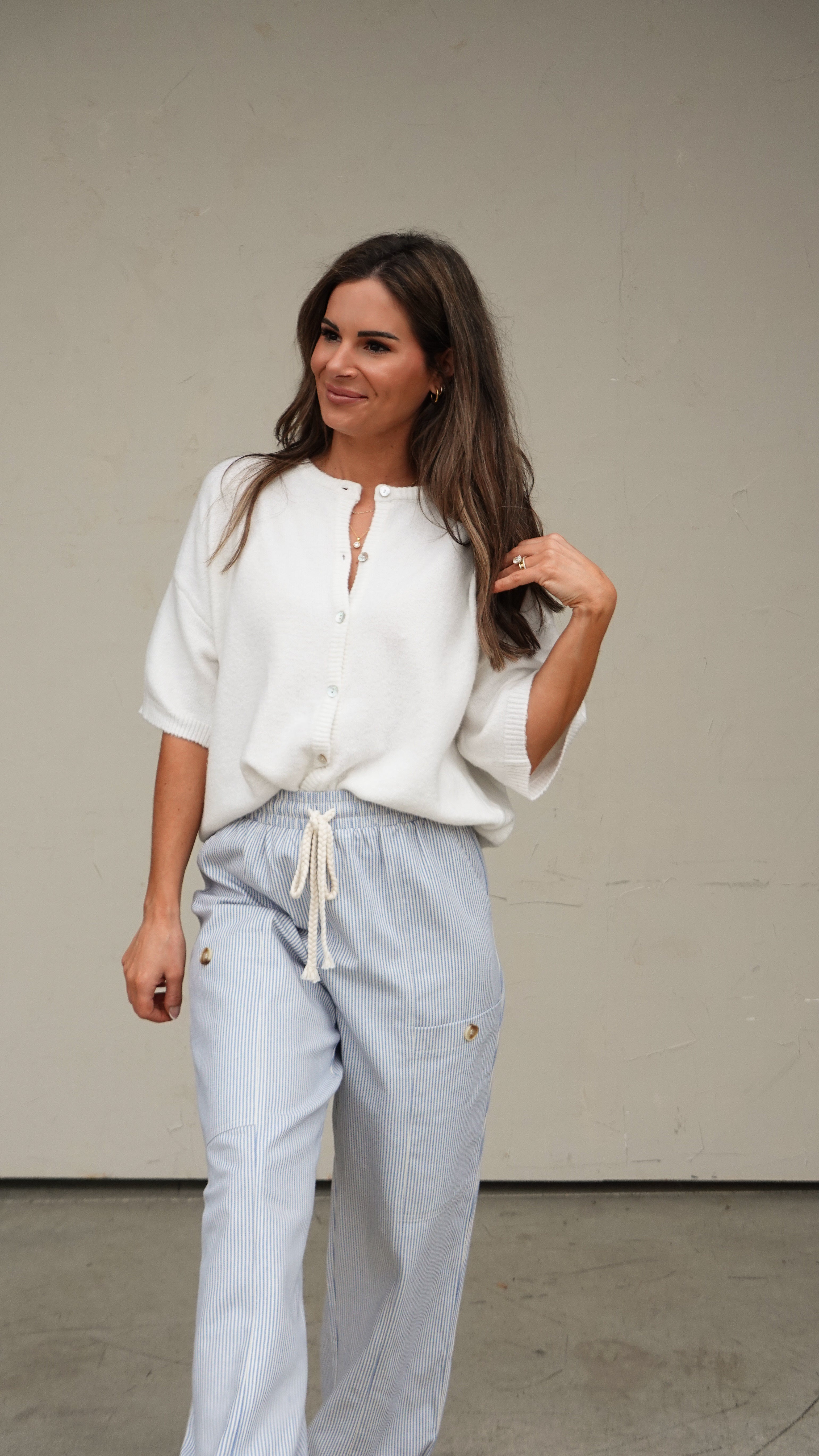 White Short-Sleeve Cardigan | Elegant Women's Fashion by coolavocek