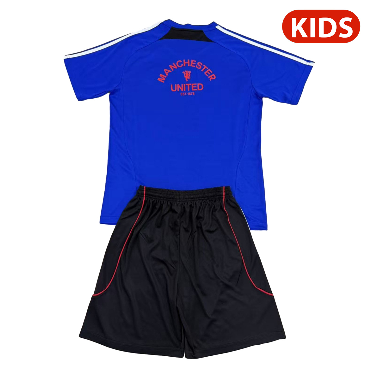 AlphaJersey-Manchester United 25-26 Urban Purtist Throwback Blue Kids Kit