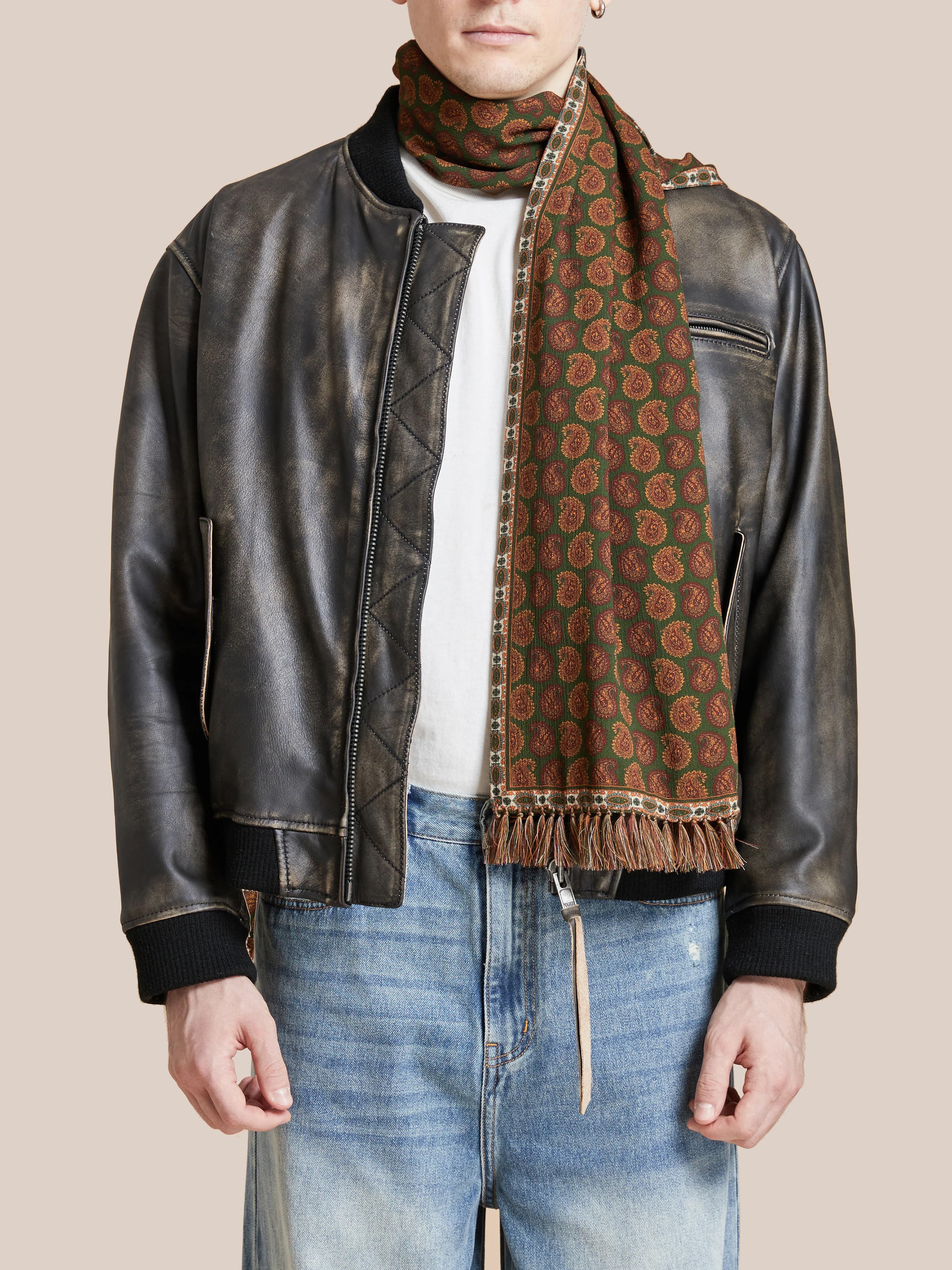 Paisley Forest Scarf | Modern Menswear by yycbvcnbmmnbm