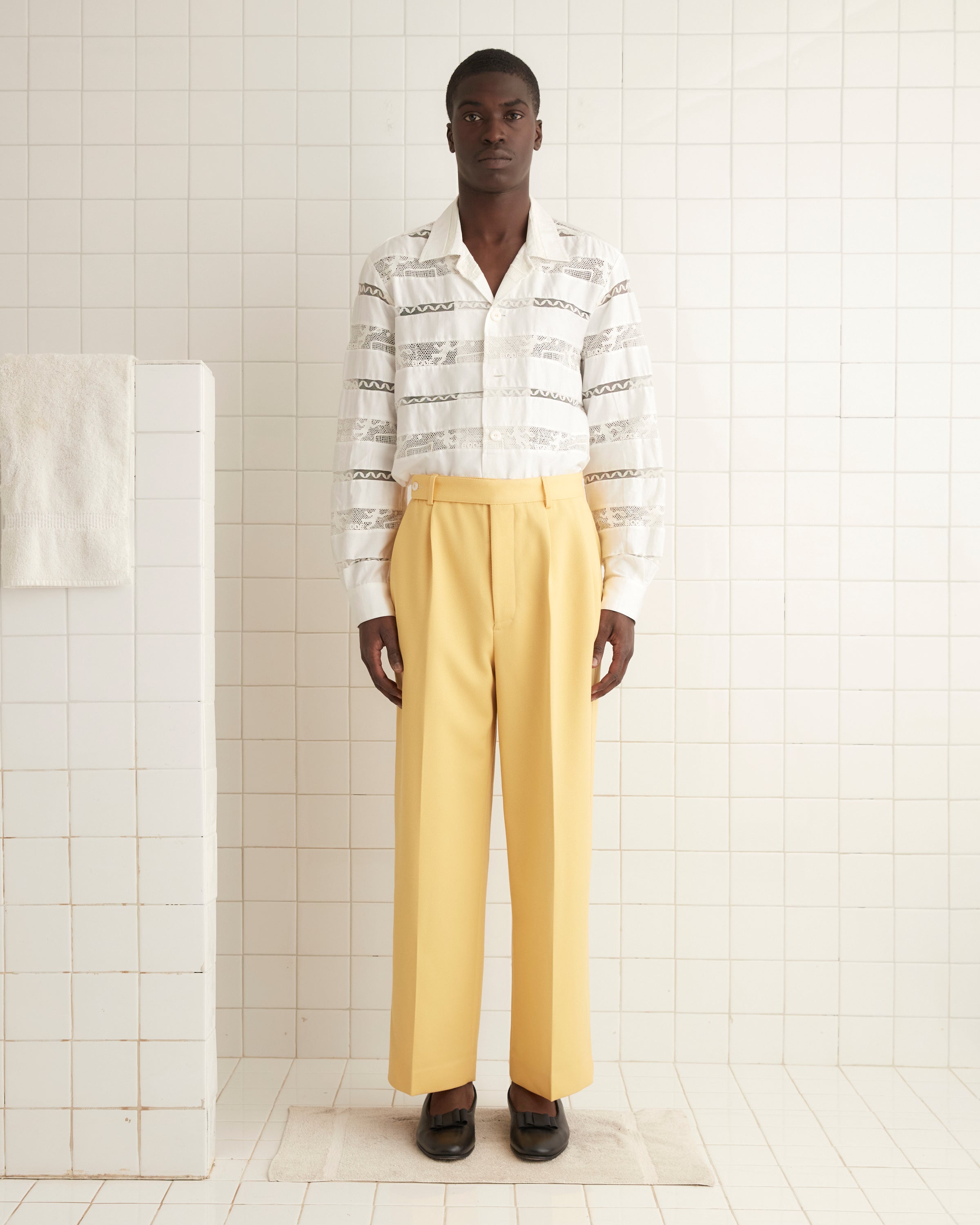 Riding Twill Trousers - Yellow | Modern Menswear by yycbvcnbmmnbm