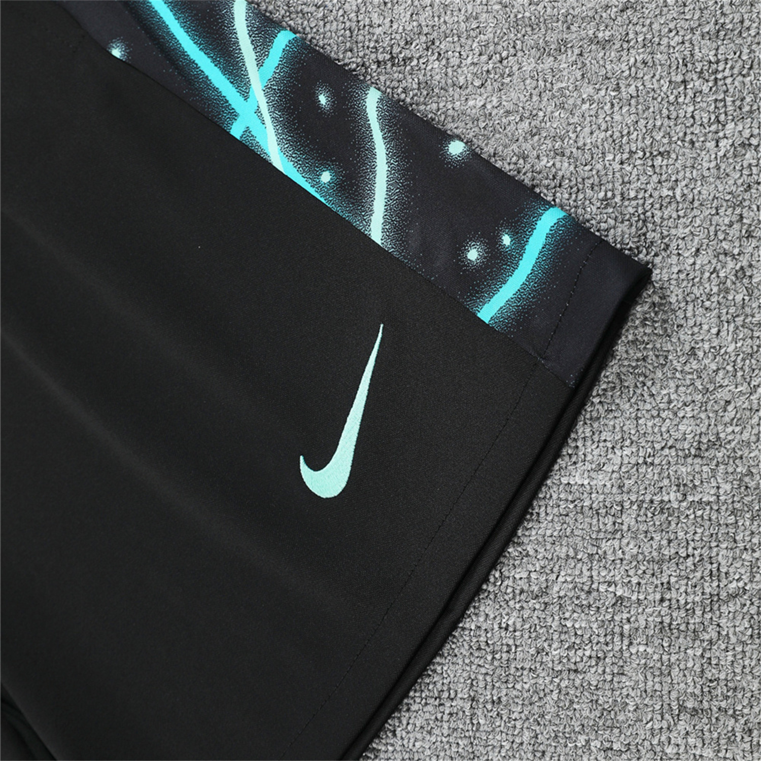 AlphaJersey-Inter Milan 25-26 Short-Sleeve Training Set - Blue Fluorescent Rays Black Top & Black Shorts