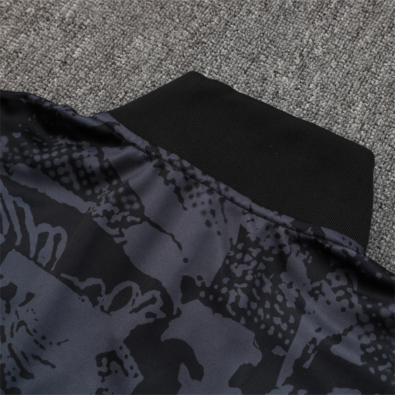 AlphaJersey-Corinthians 25-26 Jacket Training Tracksuit - Black and Gray Pattern Jackets & Black Pants