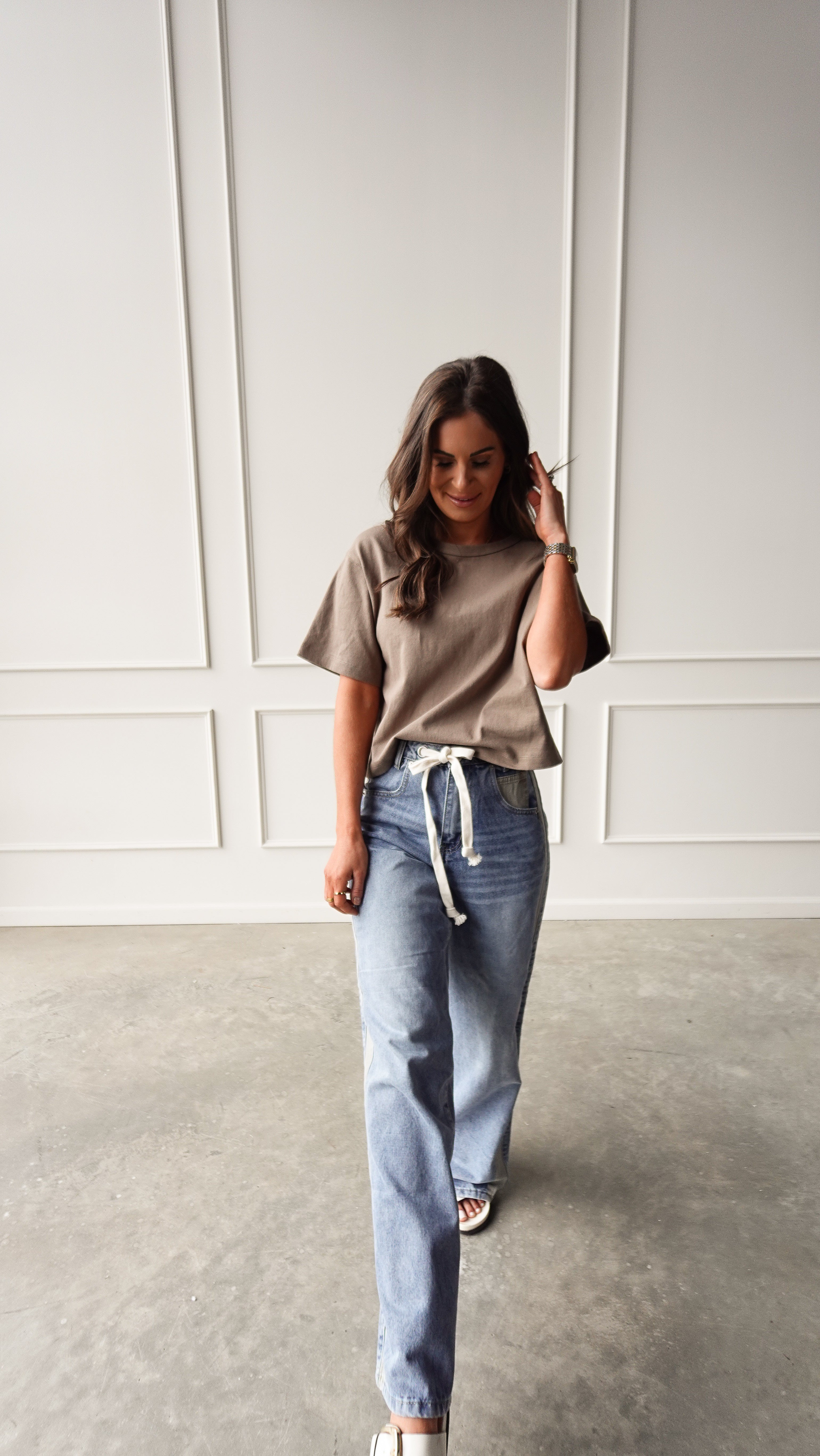 Olive Short Sleeve Linen Tee | Elegant Women's Fashion by coolavocek