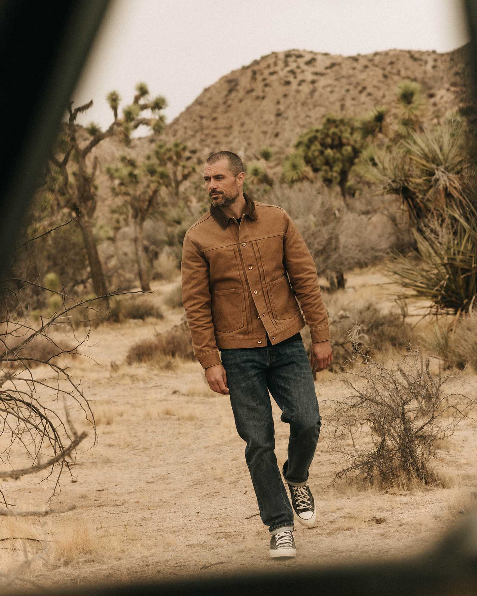 The Ryder Jacket in Tobacco Chipped Canvas | Modern Menswear by yycbvcnbmmnbm