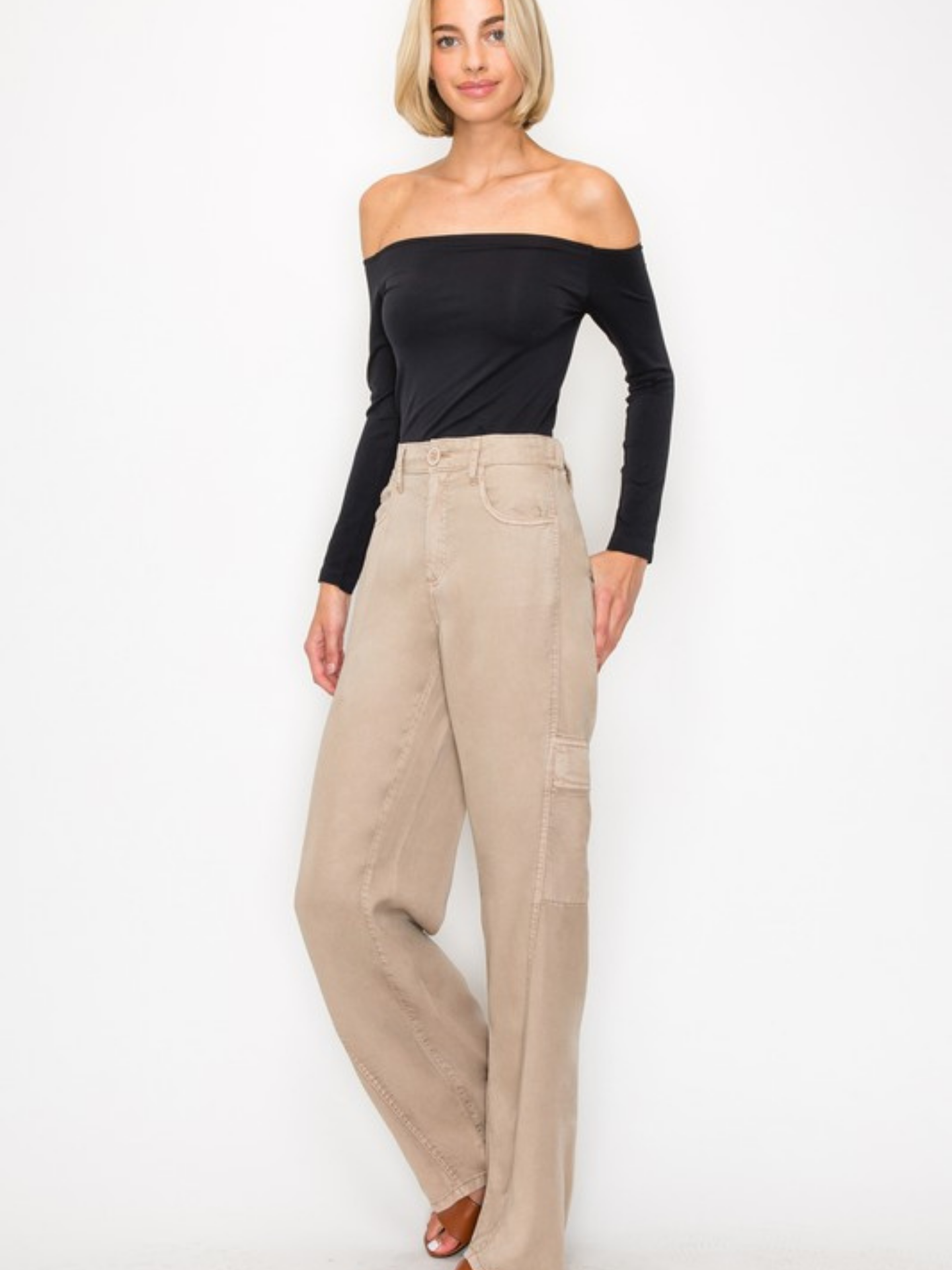 Taupe Tencel Cargos | Elegant Women's Fashion by coolavocek