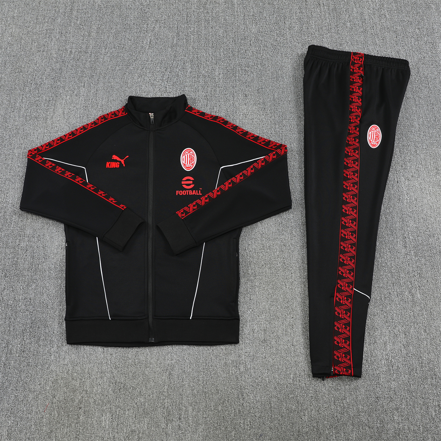 AlphaJersey-AC Milan 25-26 Jacket Training Tracksuit - Black top & Pants