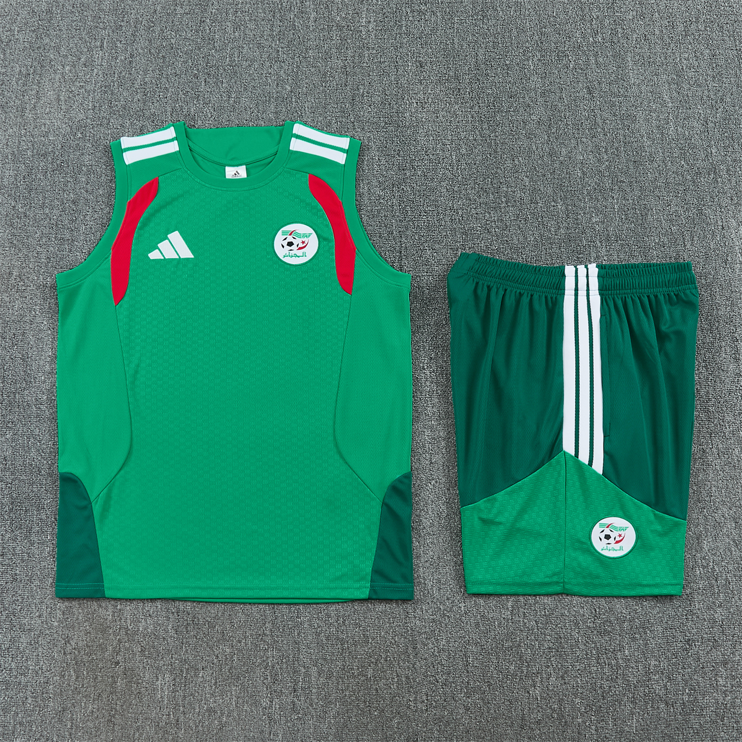 AlphaJersey-Algeria 2026 Vest Training Set - Green Vest and Shorts