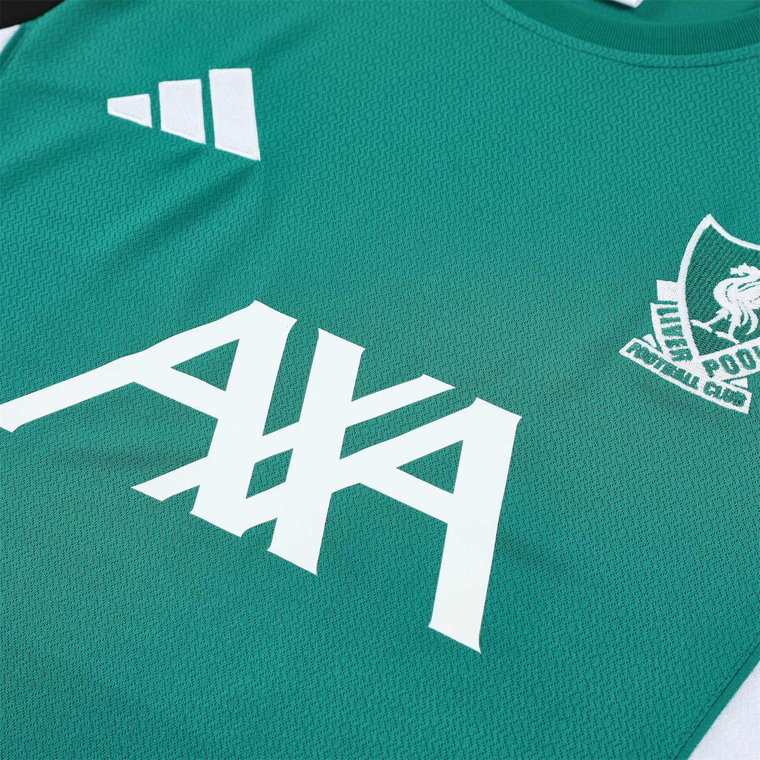 AlphaJersey-Liver.pool 25-26 Short-Sleeve Training Set - Green With Black Top & Black Shorts