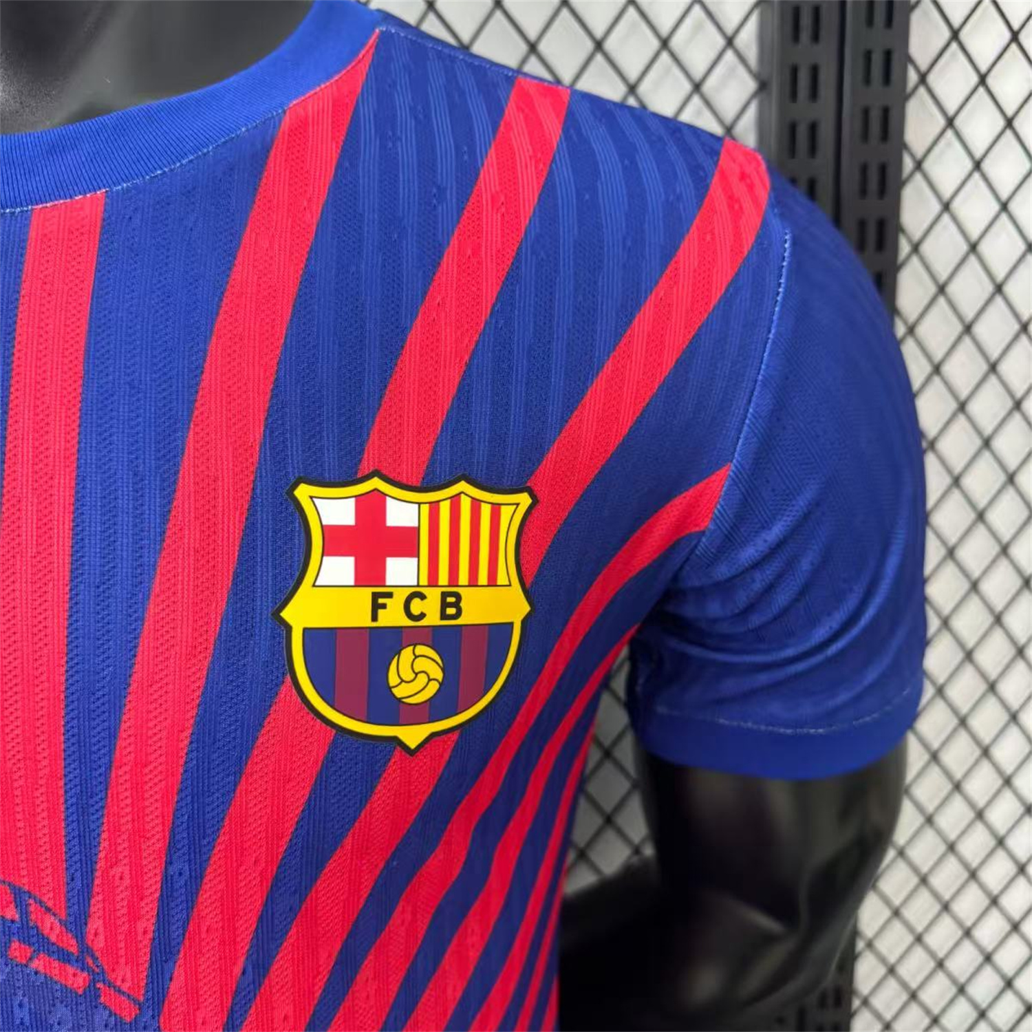 AlphaJersey-Barcelona 25-26 One Piece Red Silhouette Special Blue Jersey - Player Version