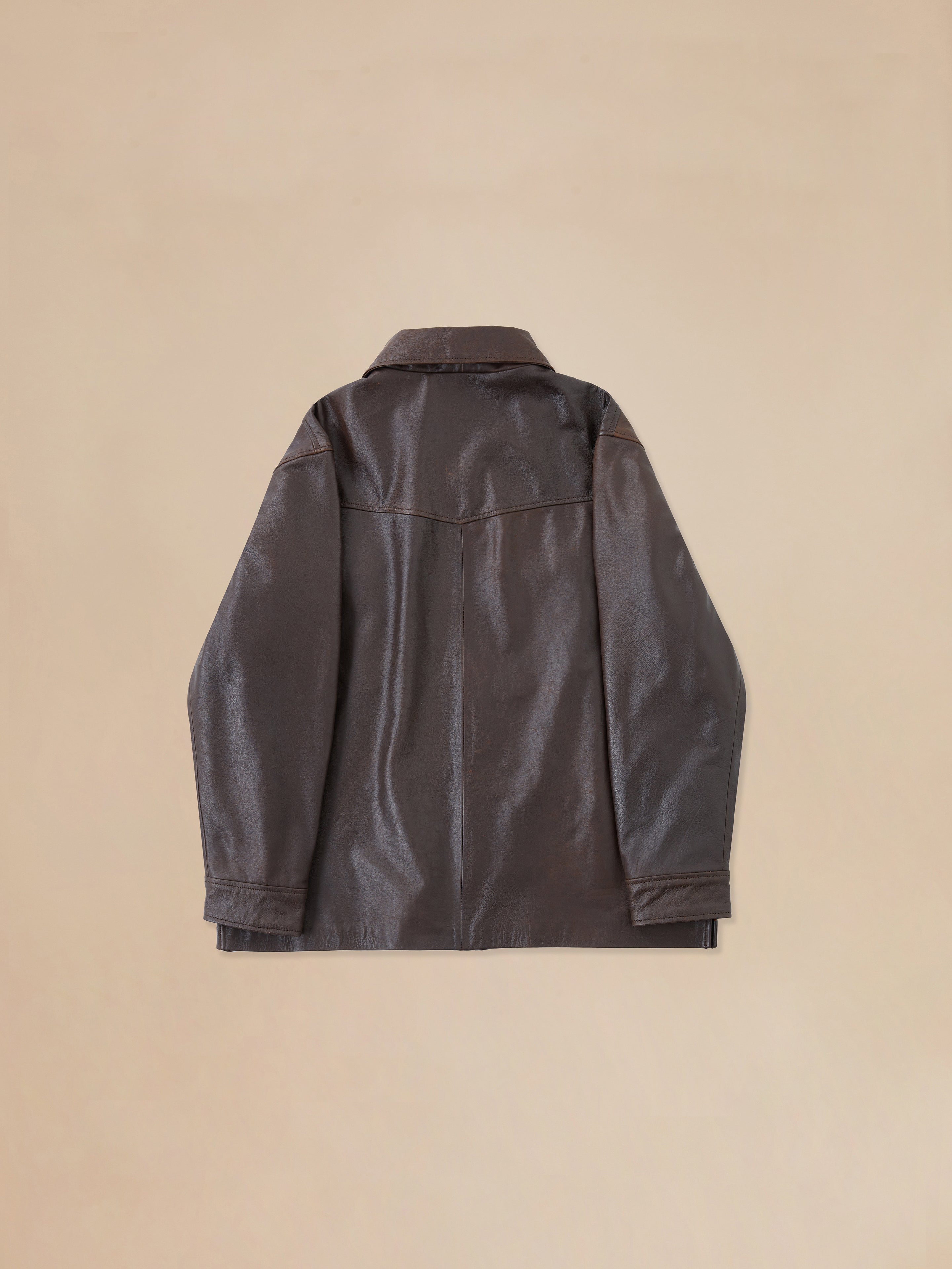 Sepia Leather Overshirt | Modern Menswear by yycbvcnbmmnbm