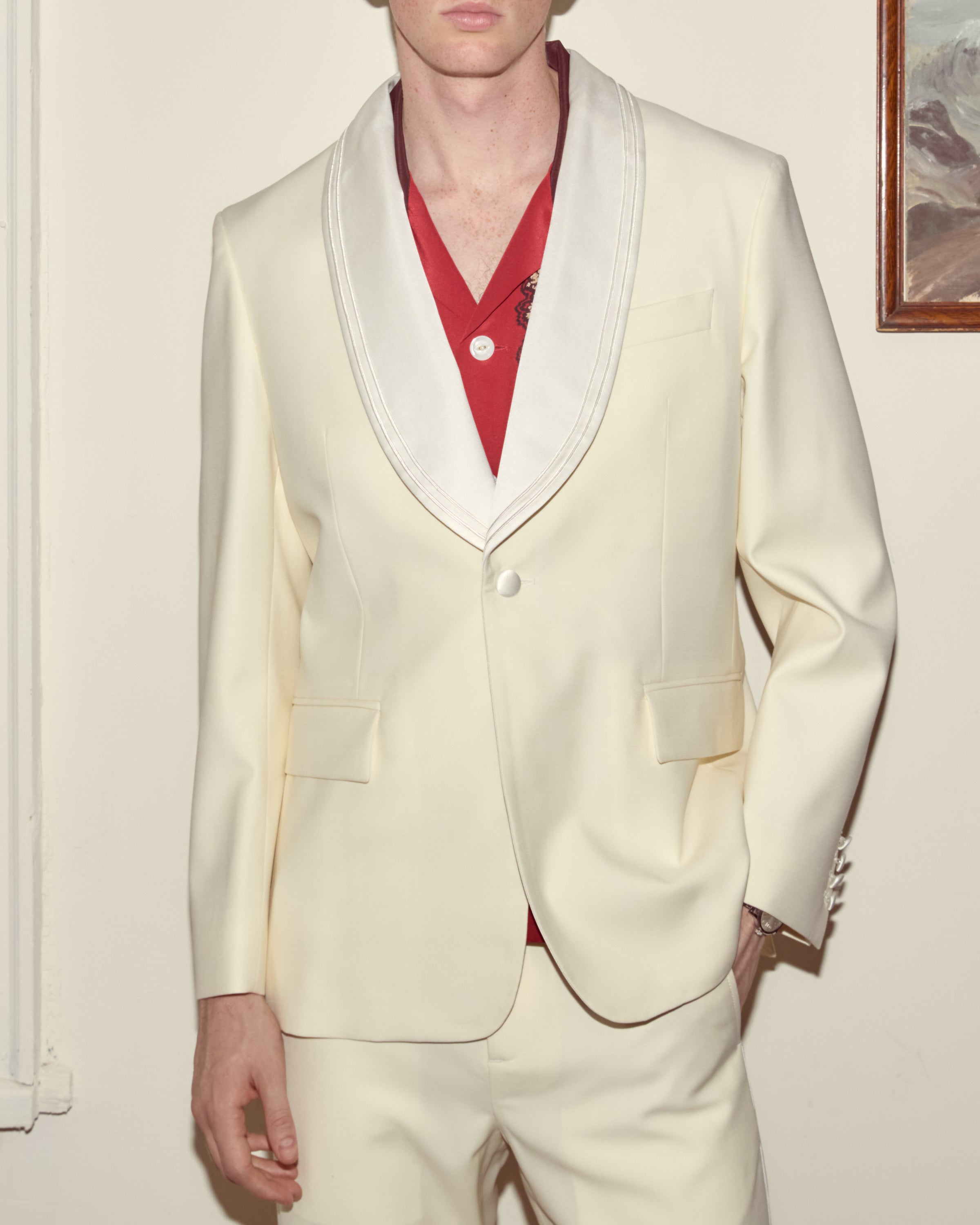 Meringue Shawl Collar Tuxedo Jacket | Modern Menswear by yycbvcnbmmnbm