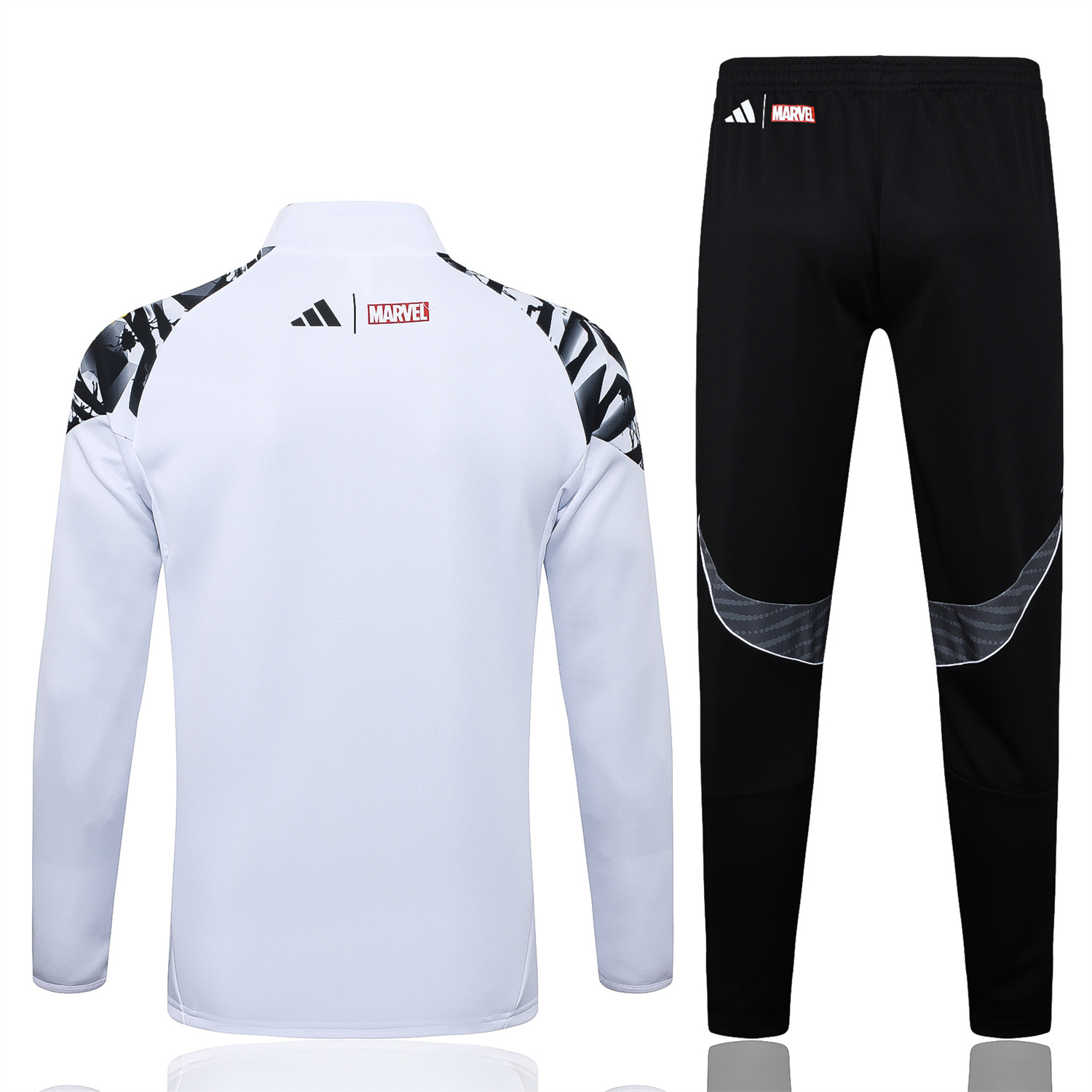 AlphaJersey-Real Madrid 25-26 Unsponsored Long Sleeve Training Set - White Top & Black Pants