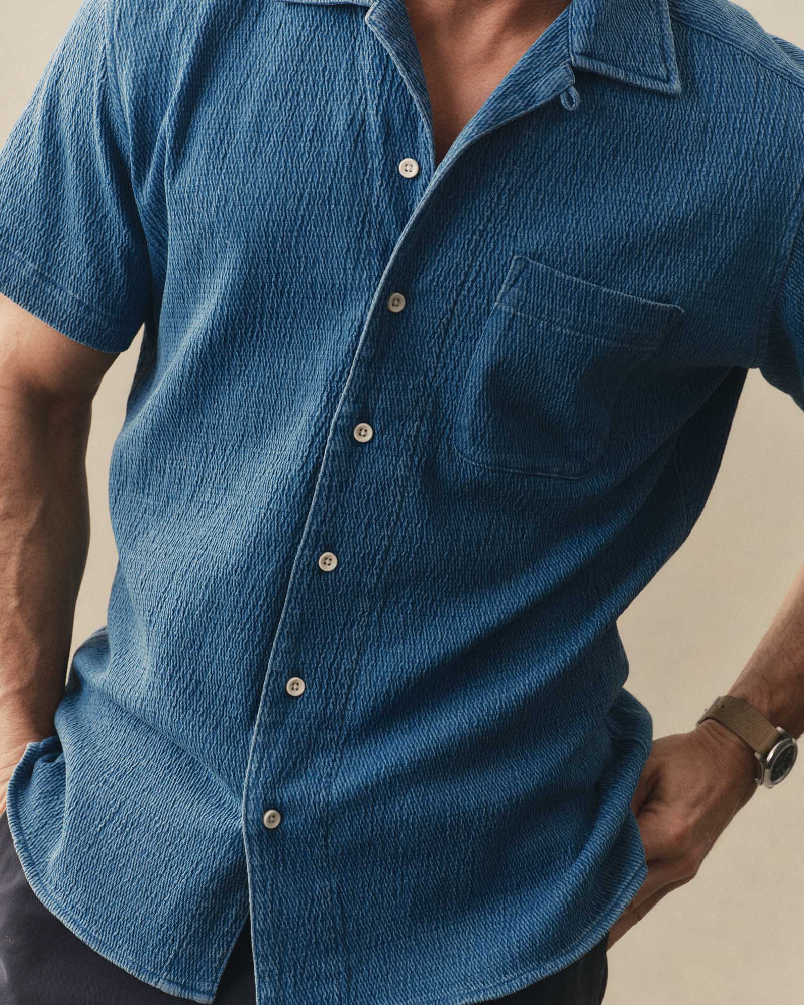 The Hawthorne Shirt in Washed Indigo Crepe | Modern Menswear by yycbvcnbmmnbm