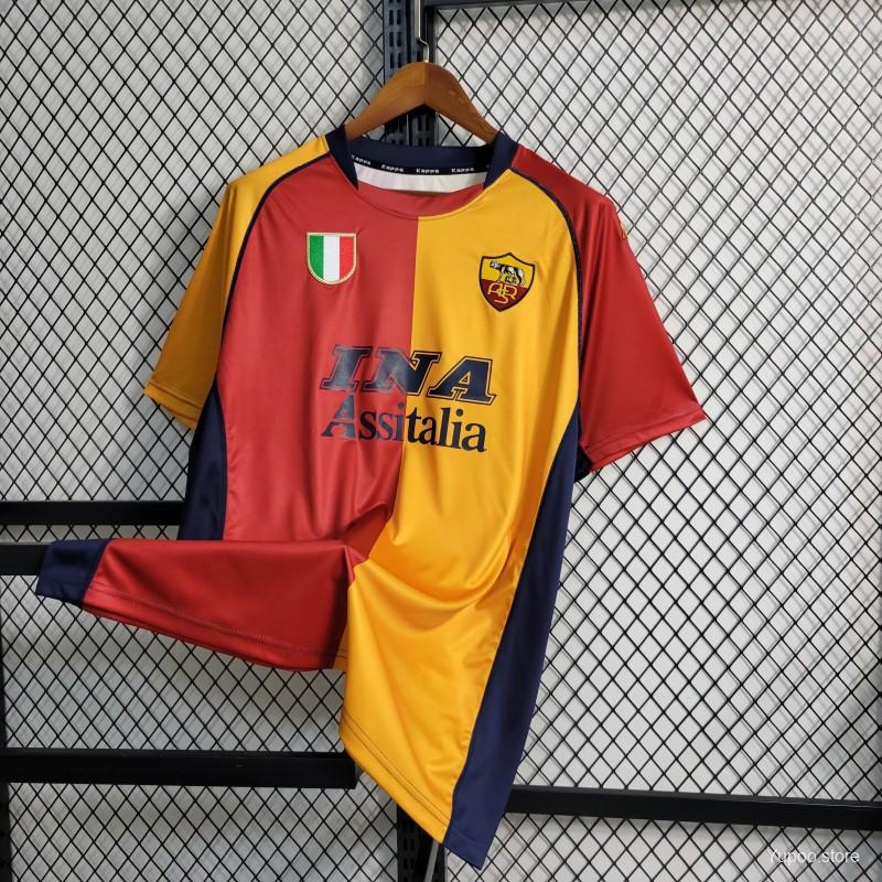 AlphaJersey-Retro Roma 2001-02 European Home Jersey