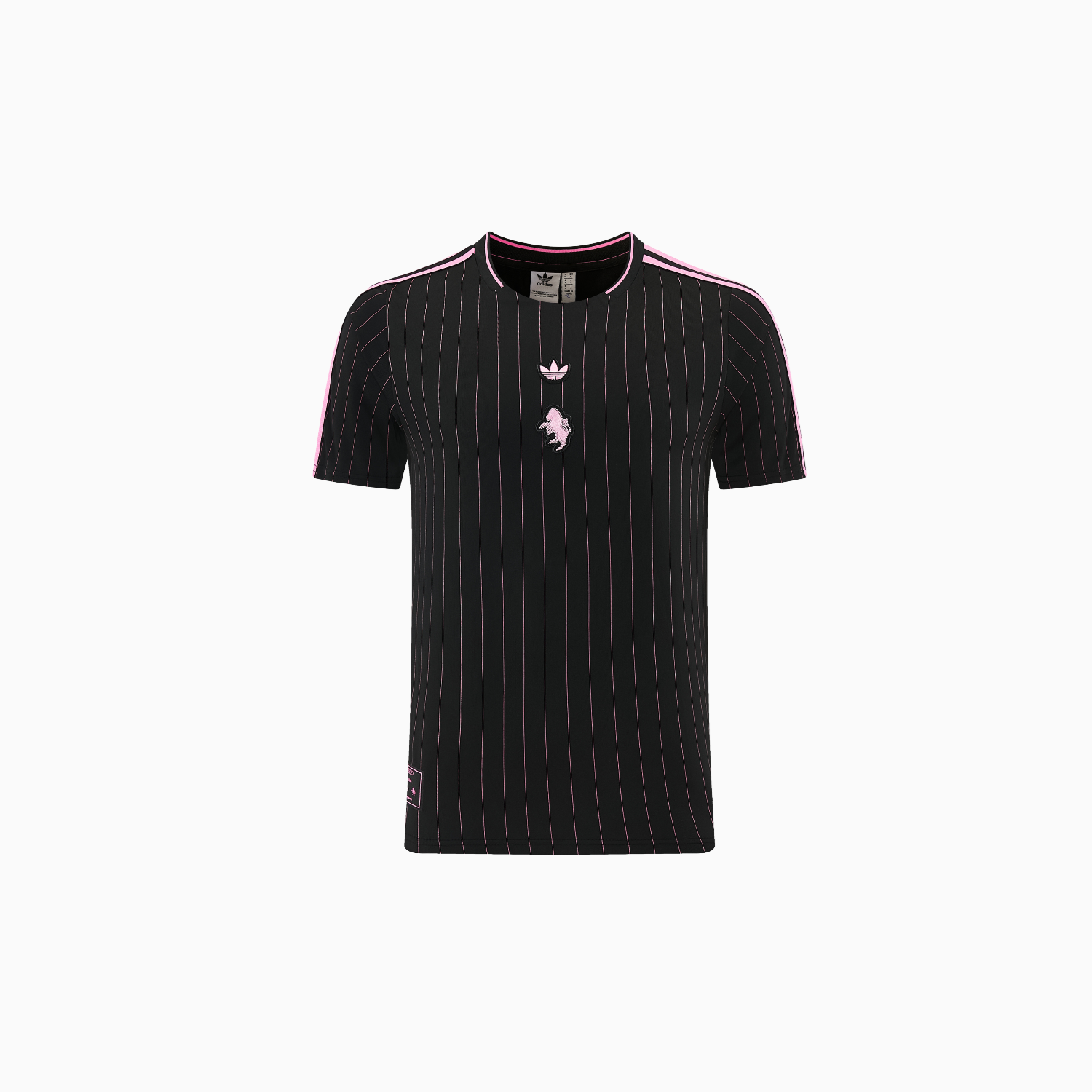 AlphaJersey-Juventus 26-27 Short-Sleeve Training Set - Pink Lines Black Top & Shorts