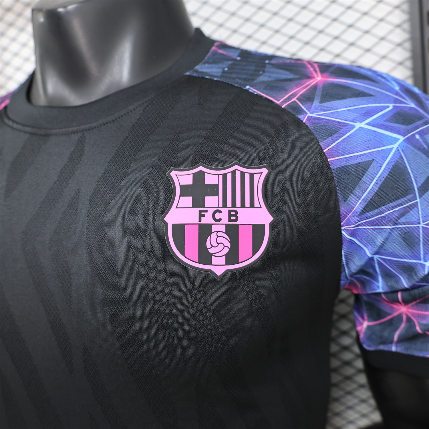 AlphaJersey-Barcelona 25-26 Black With Pink Special White Jersey - Player Version