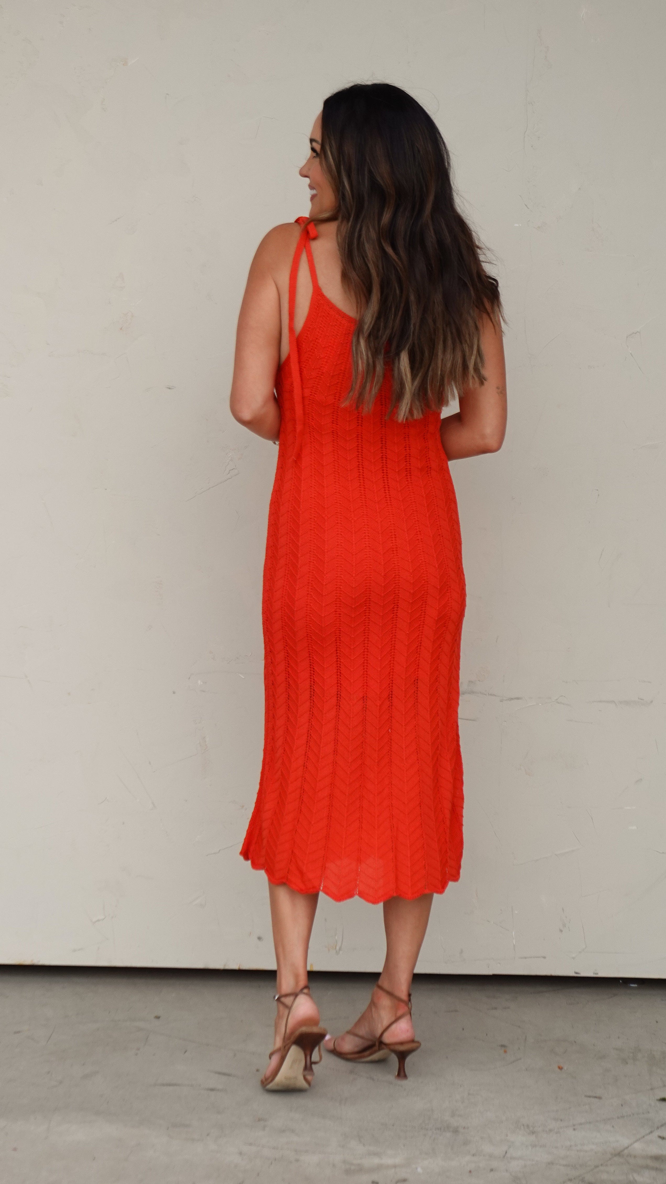 Poppy Shoulder-Tie Knit Dress | Elegant Women's Fashion by coolavocek