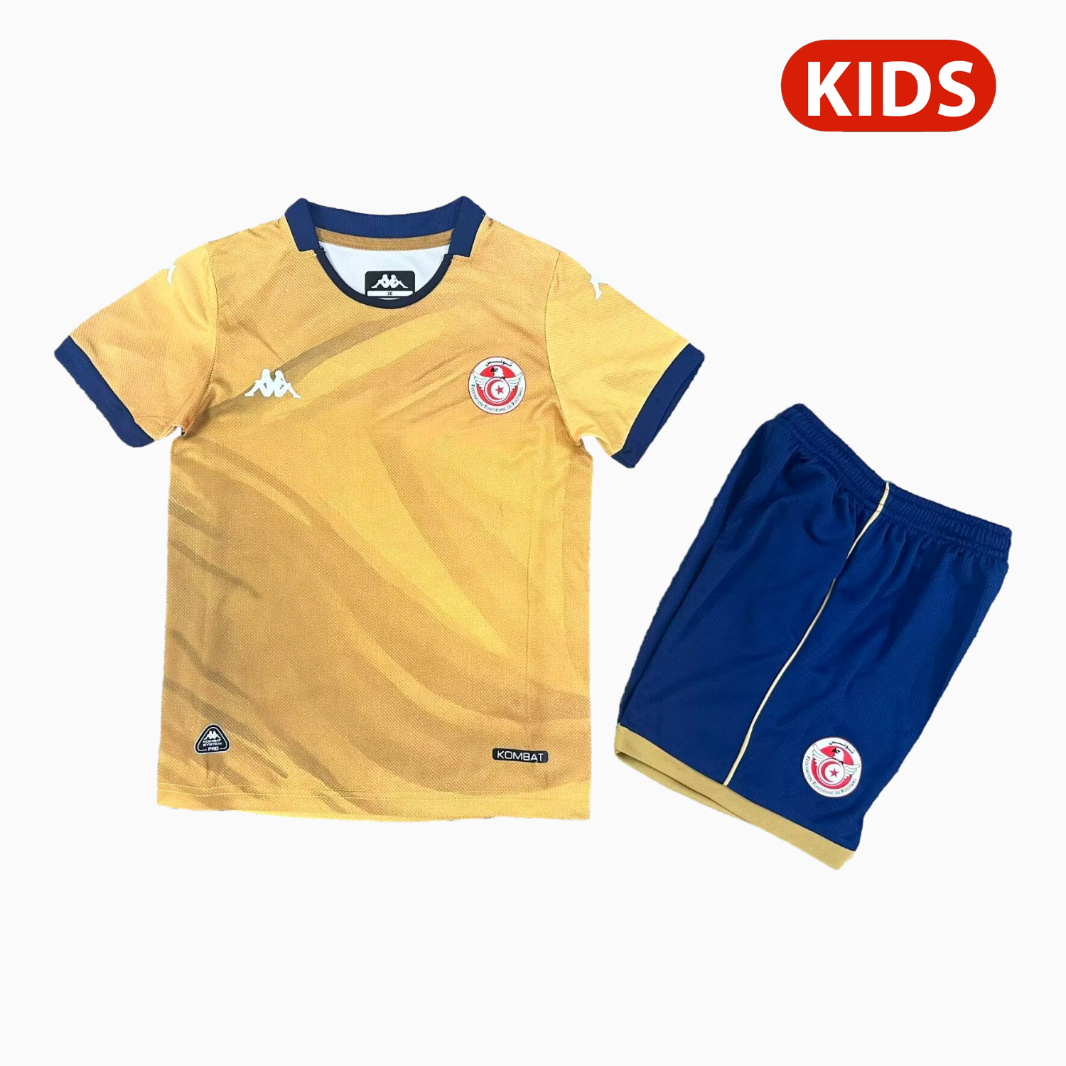 AlphaJersey-Tunisia 2026 Third Yellow Kids Kit