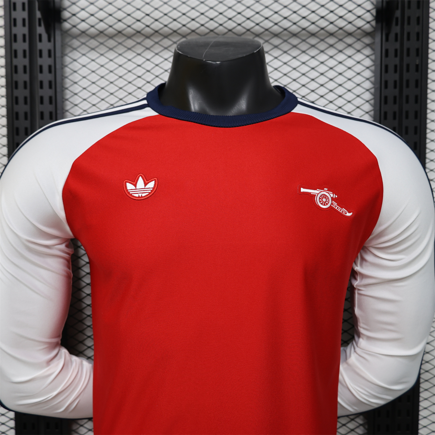 AlphaJersey-Arsenal 25-26 Red With White Casual Long Sleeves Jersey - Player Version