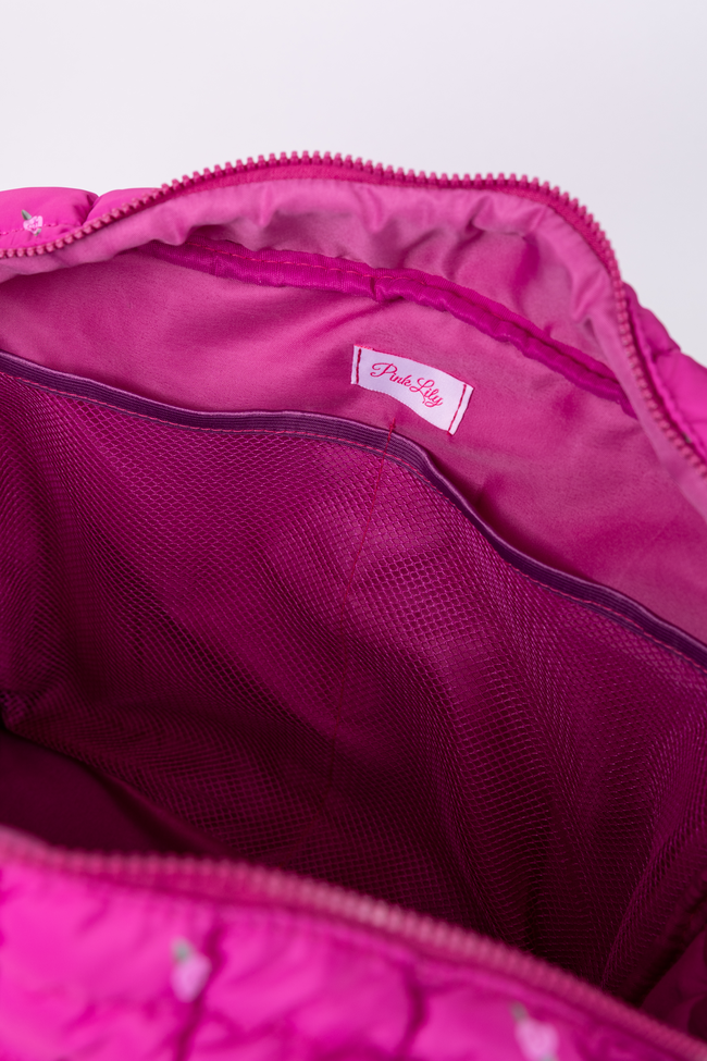 Haylie Fuchsia Petal Pop Quilted Weekender Bag | Elegant Women's Fashion by coolavocek