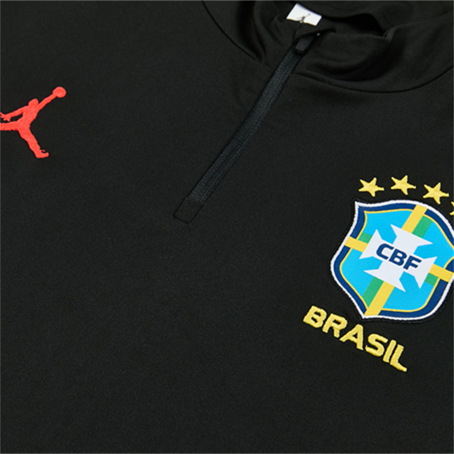 AlphaJersey-Brazil X JD 2026 Kids Long Sleeves Training Set - Black Top And Black Yellow Pants