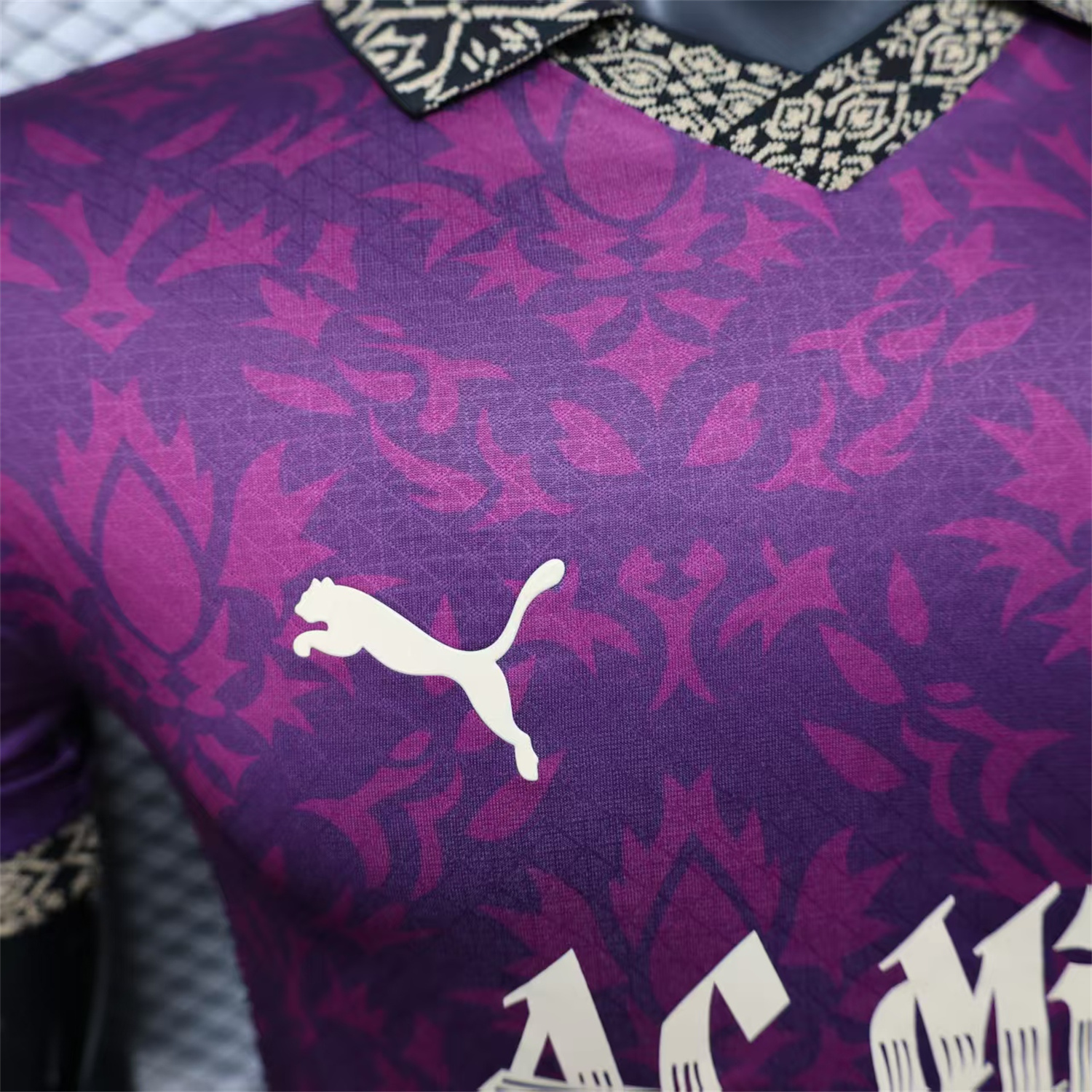 AlphaJersey-AC Milan 25-26 Team Name Advertisement Purple POLO Special Jersey - Player Version
