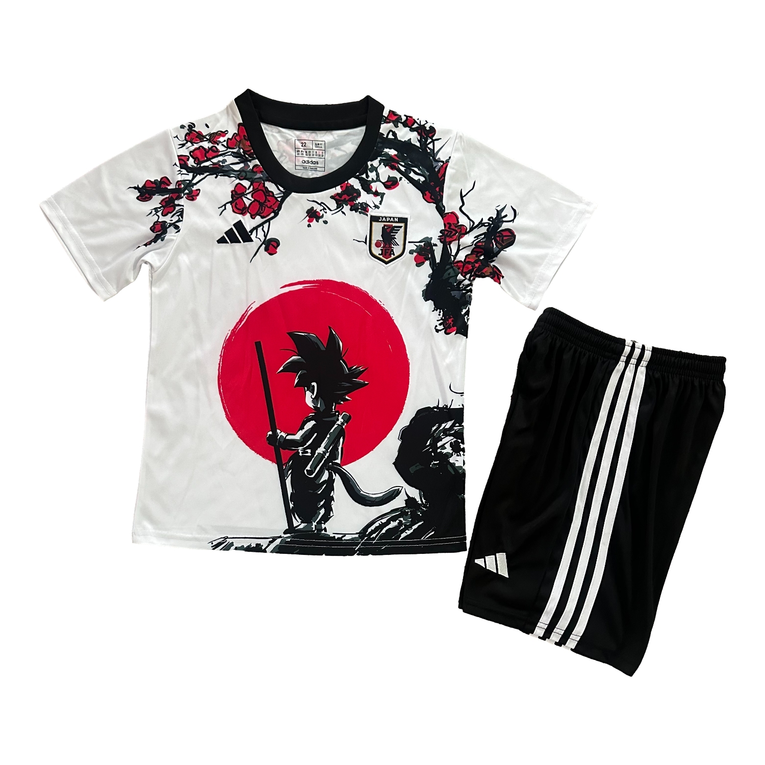 AlphaJersey-Japan 25-26 Little Son Goku At Sunset White Special Kids Kit
