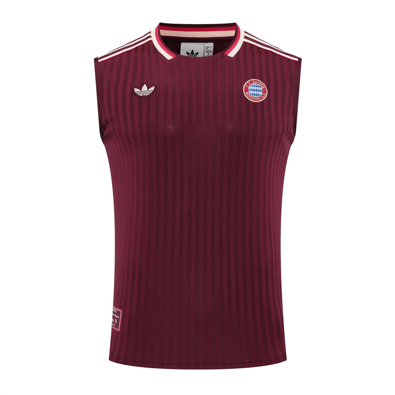 AlphaJersey-Bayern Munich 25-26 Vest Training Set - Wine Red Lines Vest & Wine Red Lines Shorts