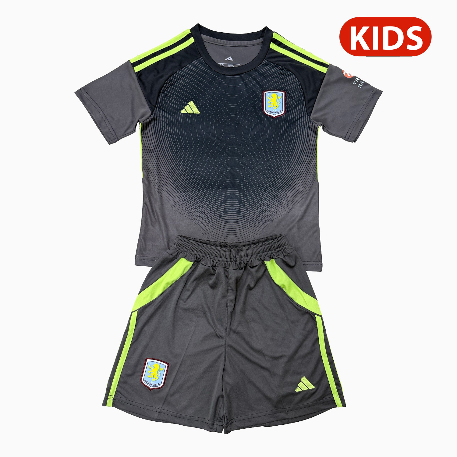 AlphaJersey-Aston Villa 25-26 Black Goalkeeper Kids Kit