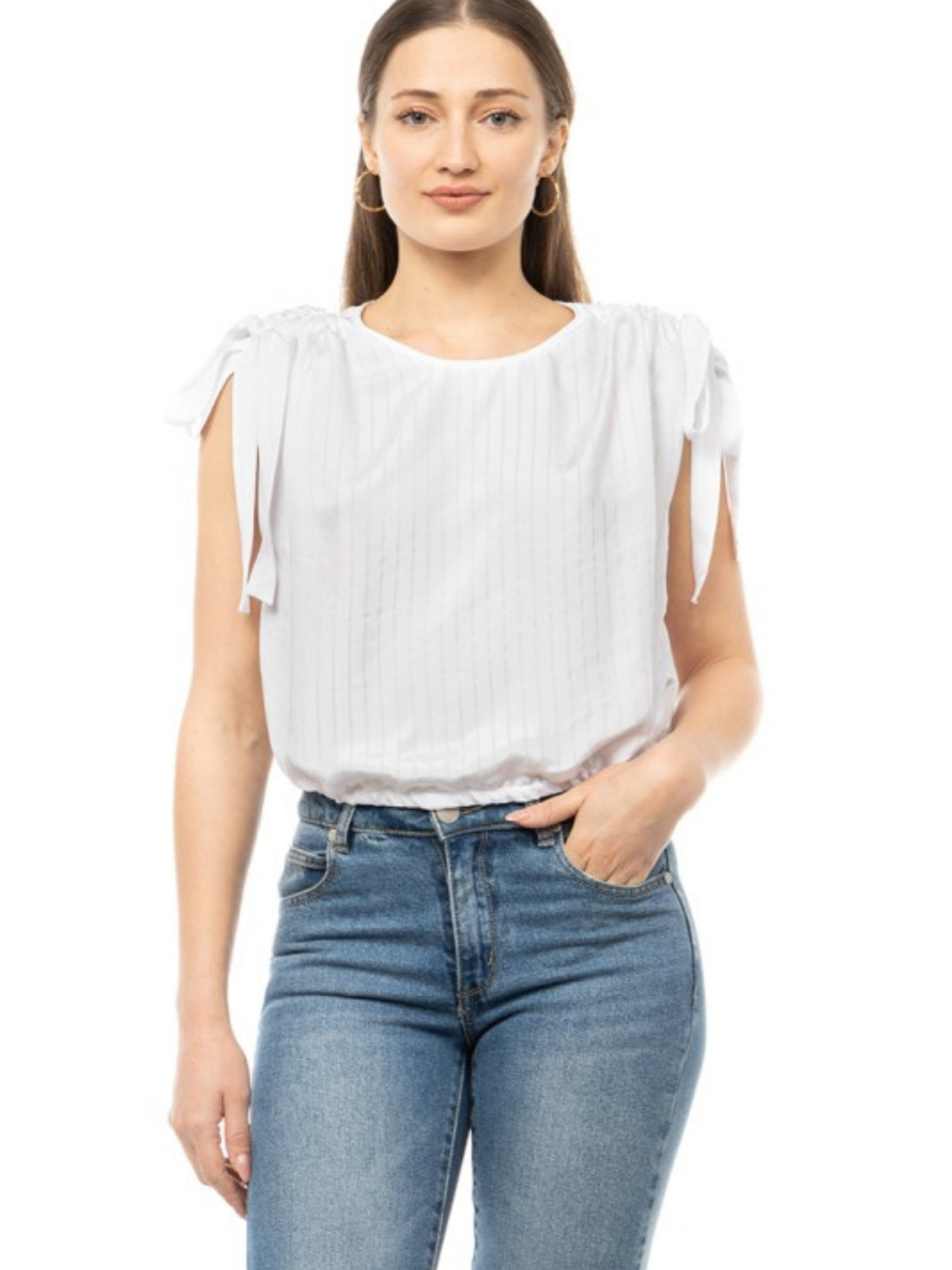 Striped Tie Sleeve Blouse | Elegant Women's Fashion by coolavocek