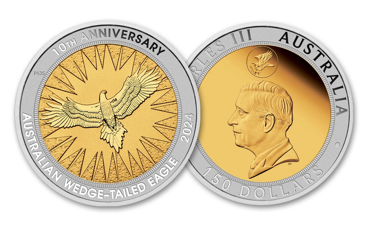 2024 Australia Silver & Bi-Metal Wedge-Tailed Eagle 2-pc Set NGC PF70UC FDI w/Mercanti-Signed Flag Label | GovMint