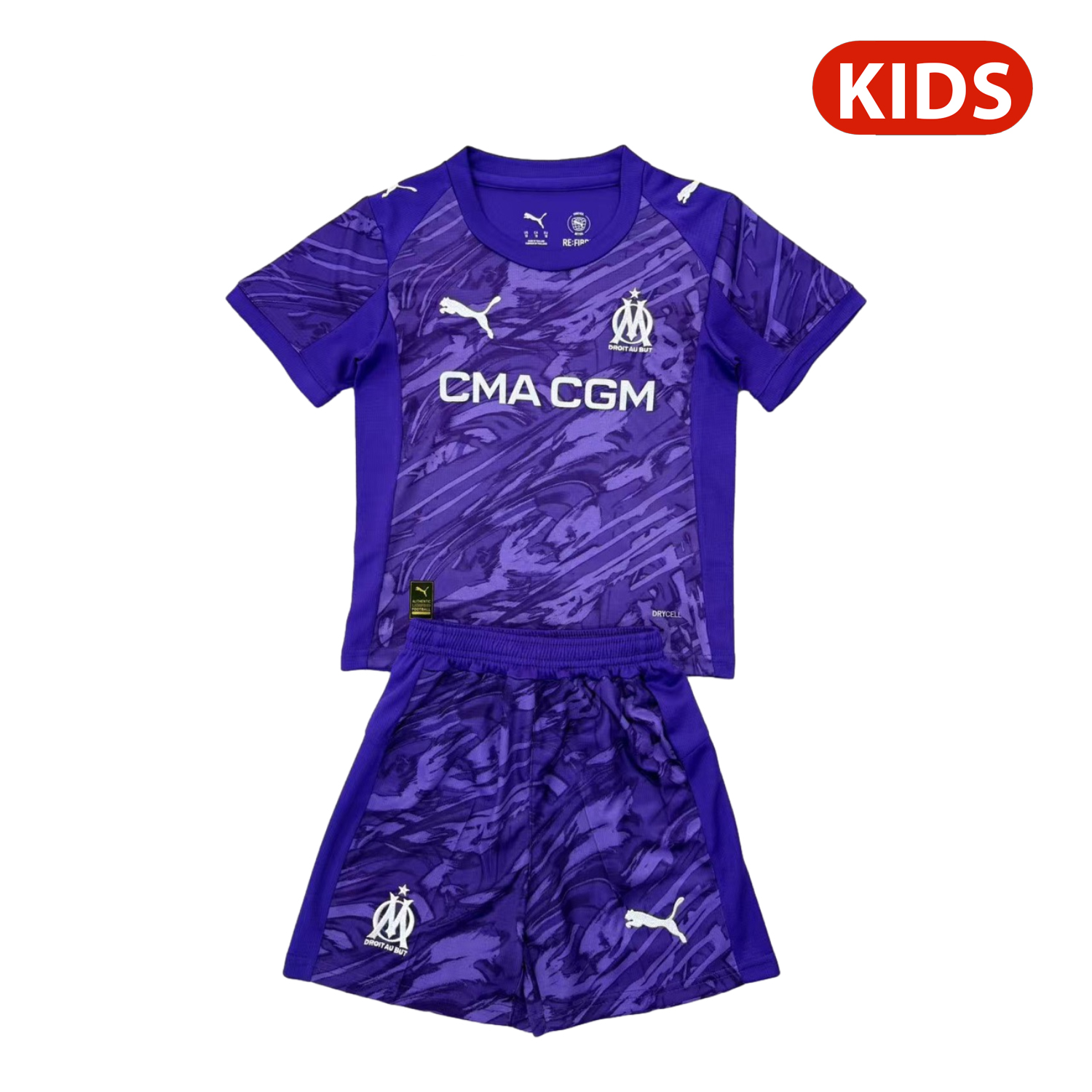 AlphaJersey-Marseille 25-26 Purple Goalkeeper Kids Kit
