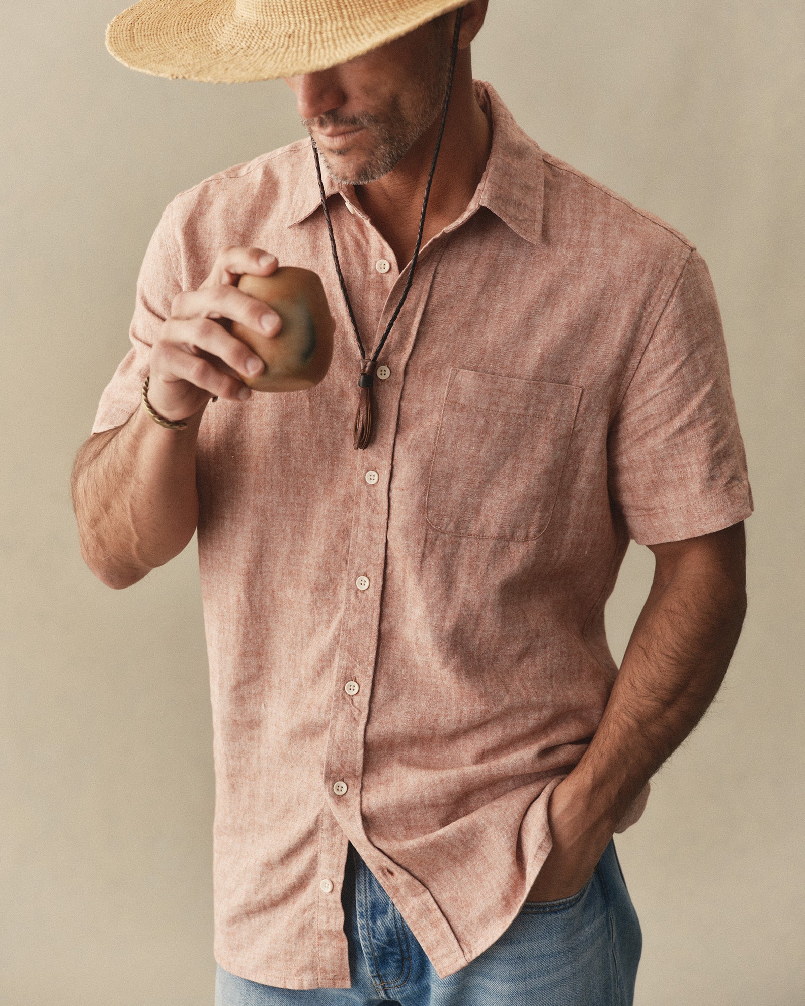 The Short Sleeve California in Desert Hemp | Modern Menswear by yycbvcnbmmnbm