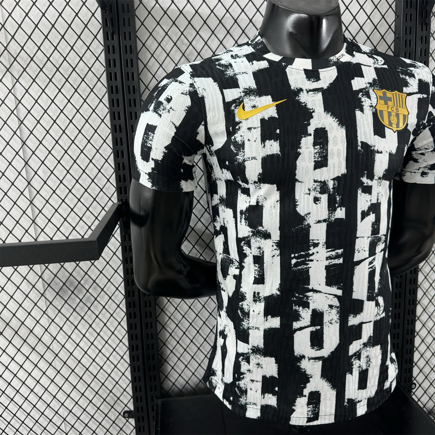 AlphaJersey-Barcelona 25-26 Unsponsored White & Black Letters Special Jersey - Player Version