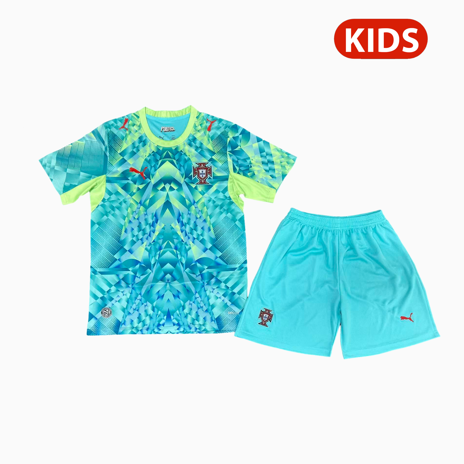 AlphaJersey-Portugal 2026 Goalkeeper Green Kids Kit