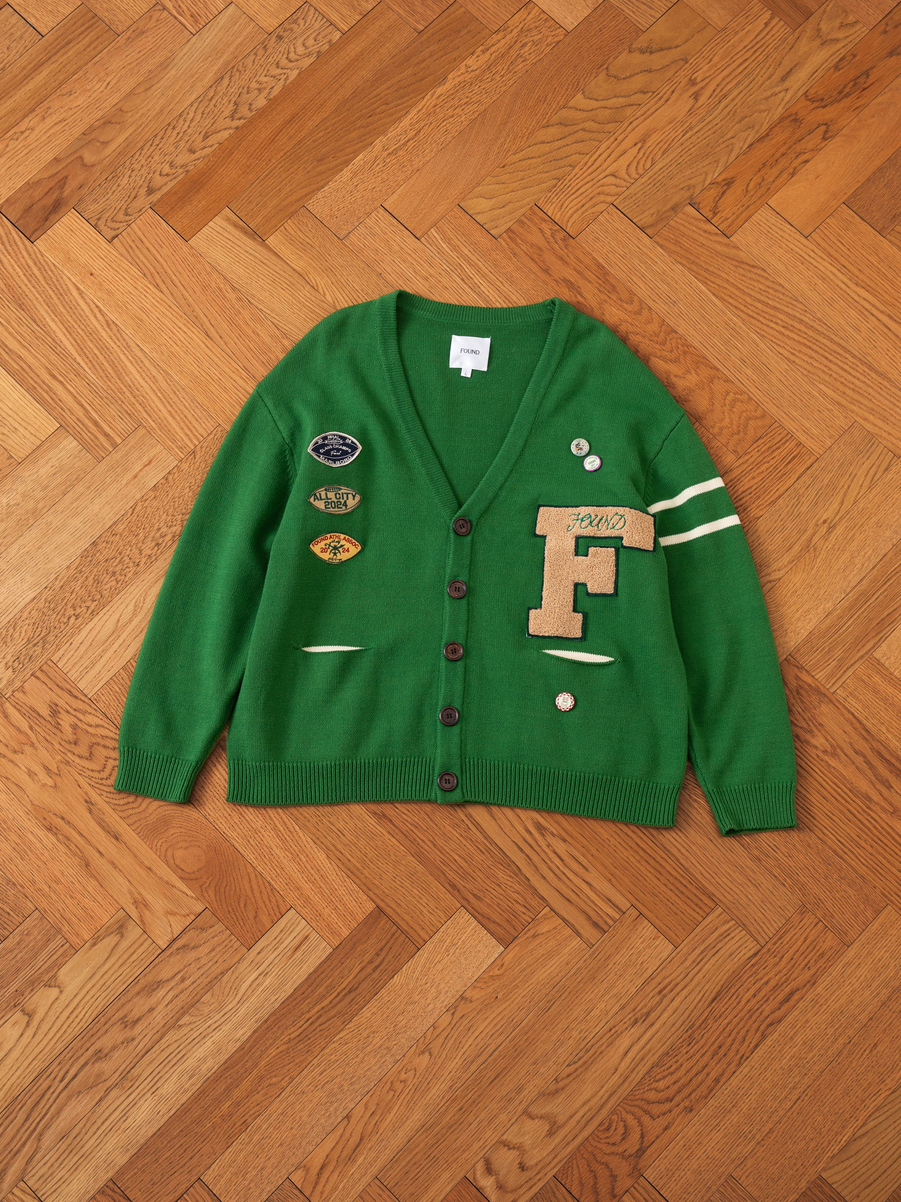Pineneedle Varsity Knit Cardigan | Modern Menswear by yycbvcnbmmnbm